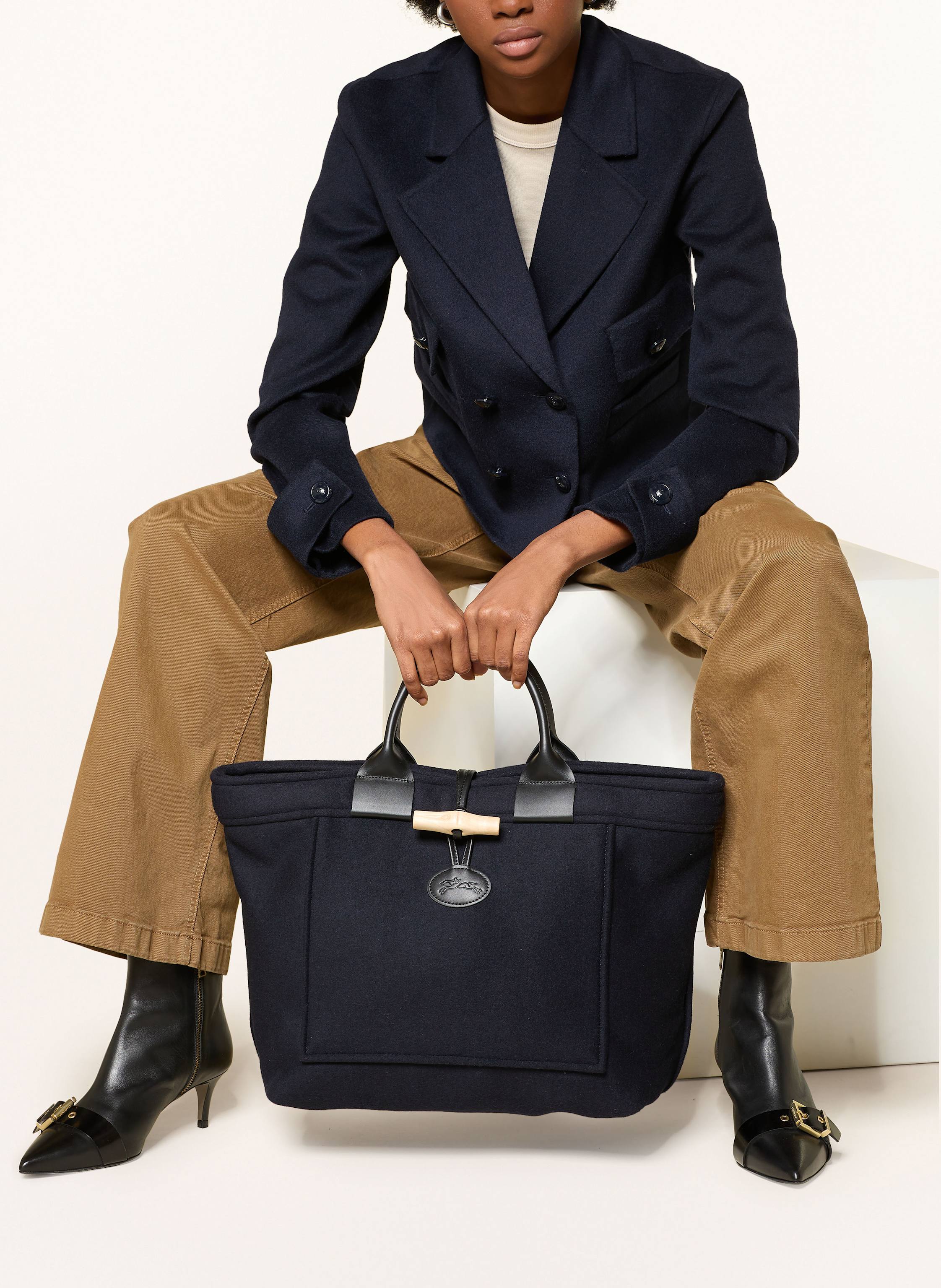 Thumbnail - Longchamp Handtasche Le Roseau Large blau