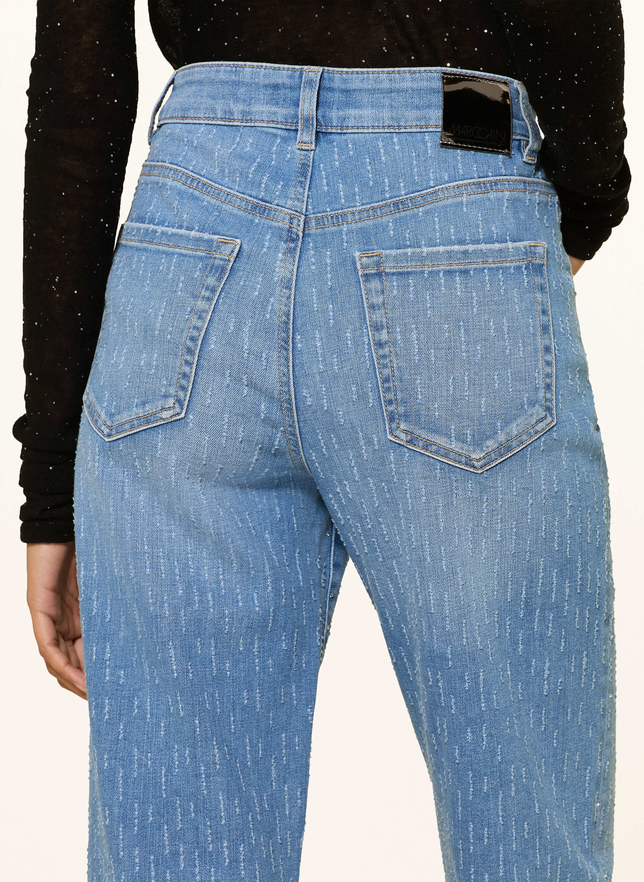 Thumbnail - Marc Cain Straight Jeans Roha Mit Schmucksteinen blau