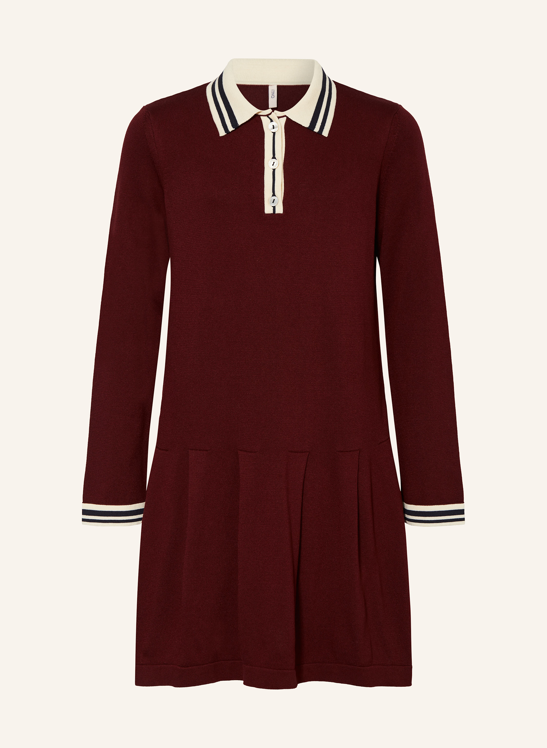 Only Strick-Polokleid rot