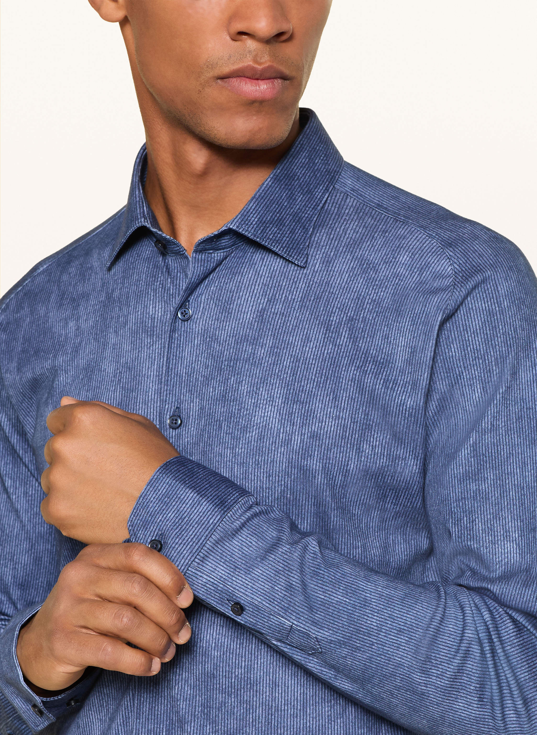 Thumbnail - Desoto Jerseyhemd Slim Fit blau