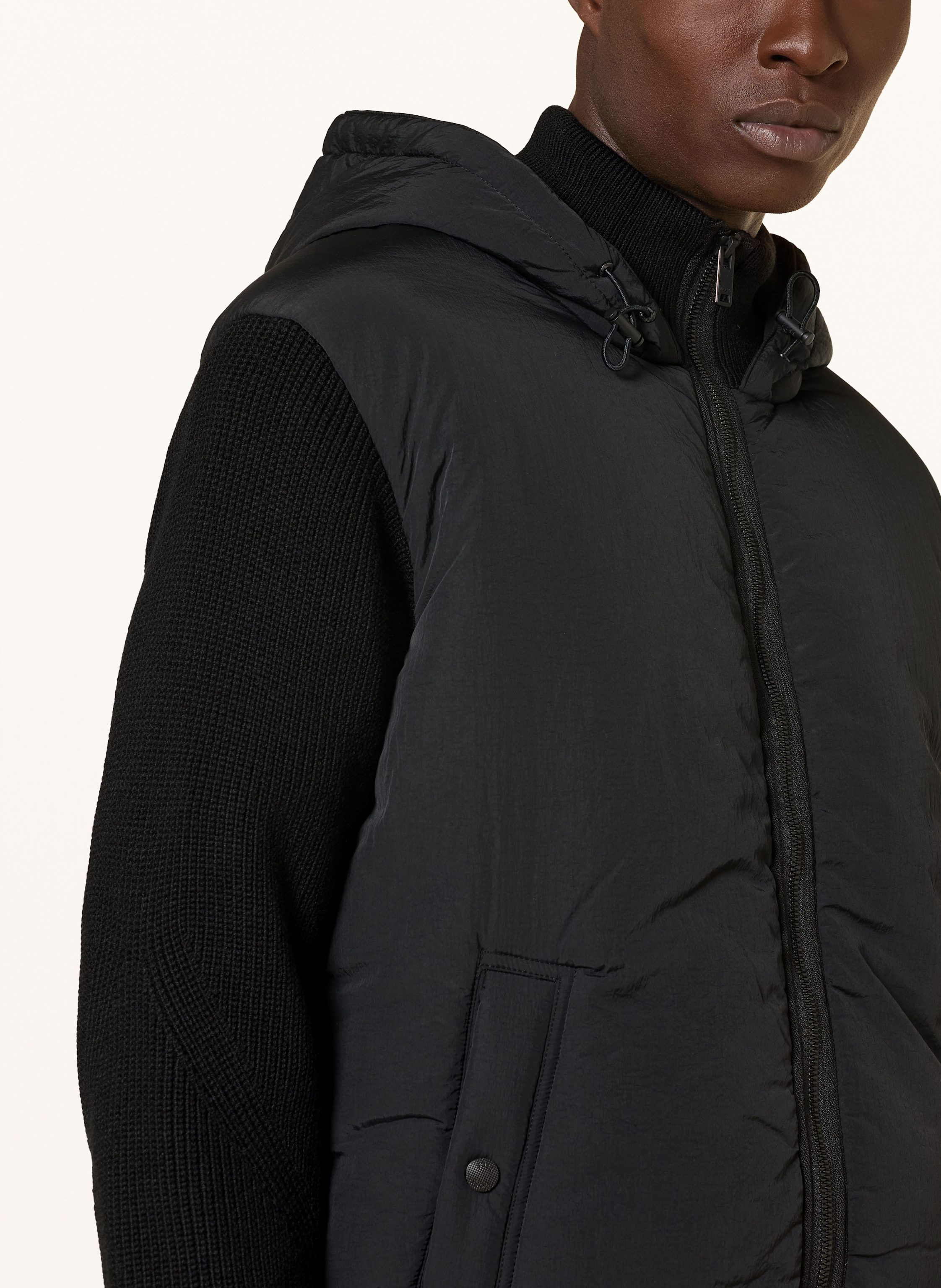 Thumbnail - Boss Jacke Kiaccio Im Materialmix schwarz