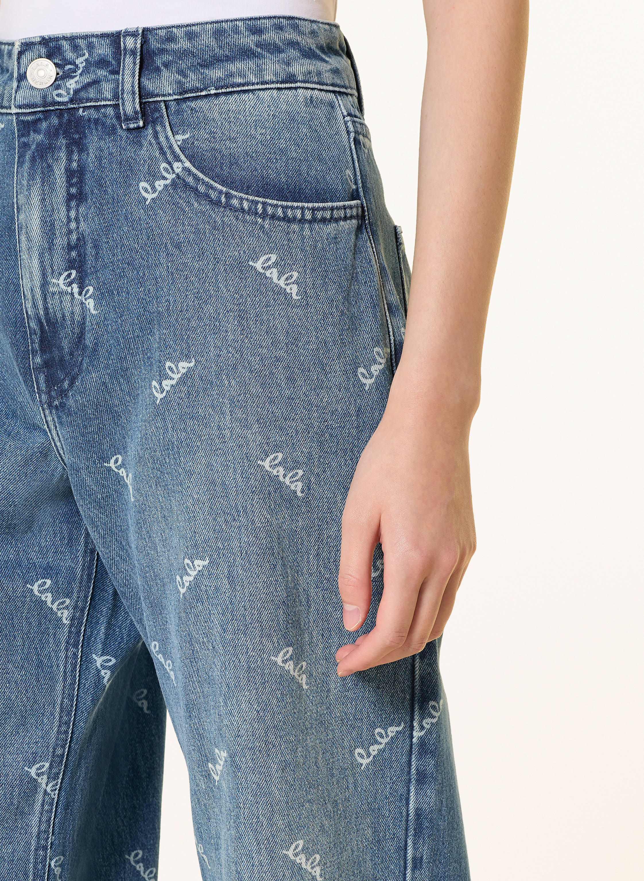 Thumbnail - Lala Berlin Wide Leg Jeans Paola blau