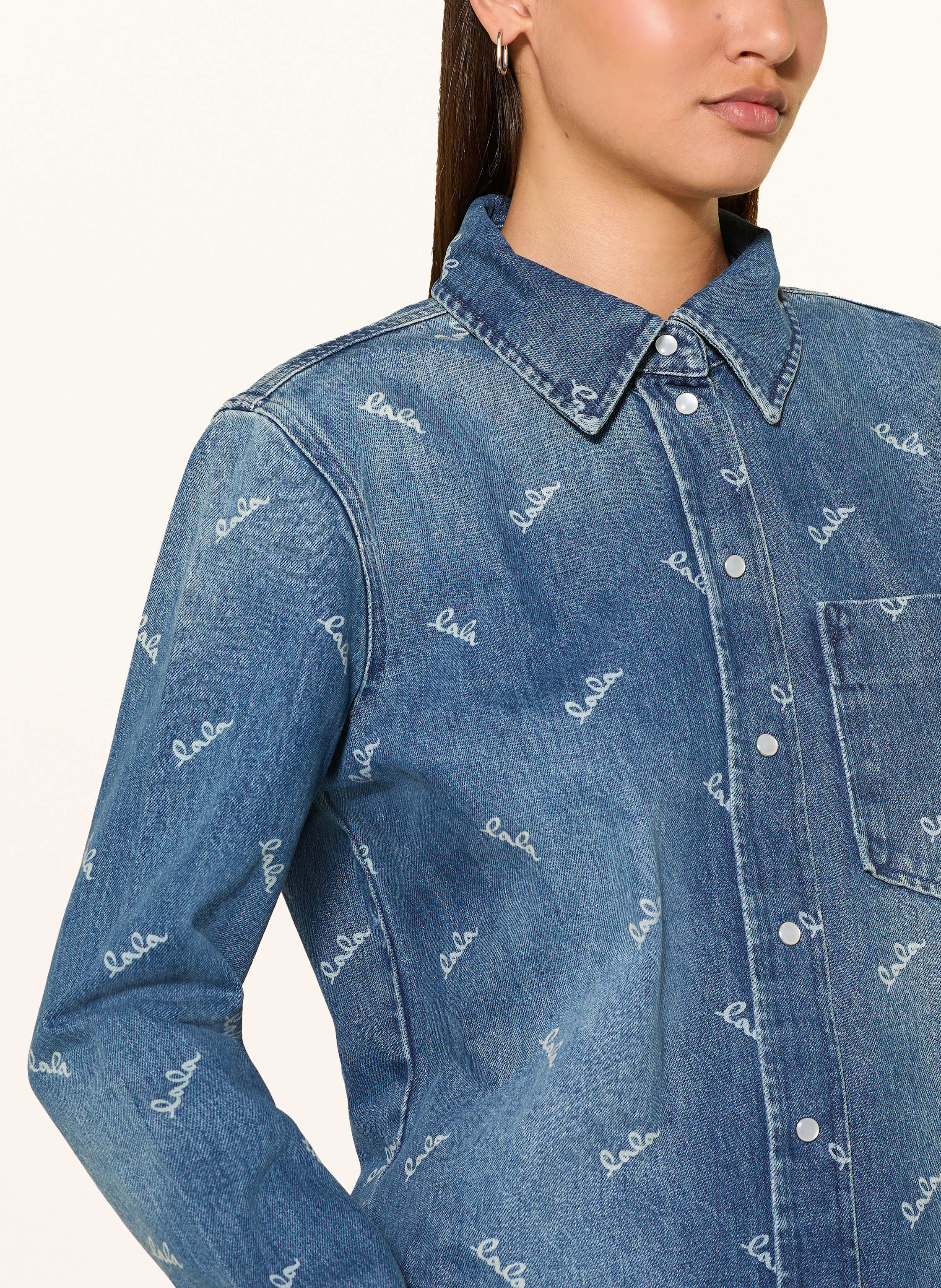 Thumbnail - Lala Berlin Jeans-Overjacket Beks blau