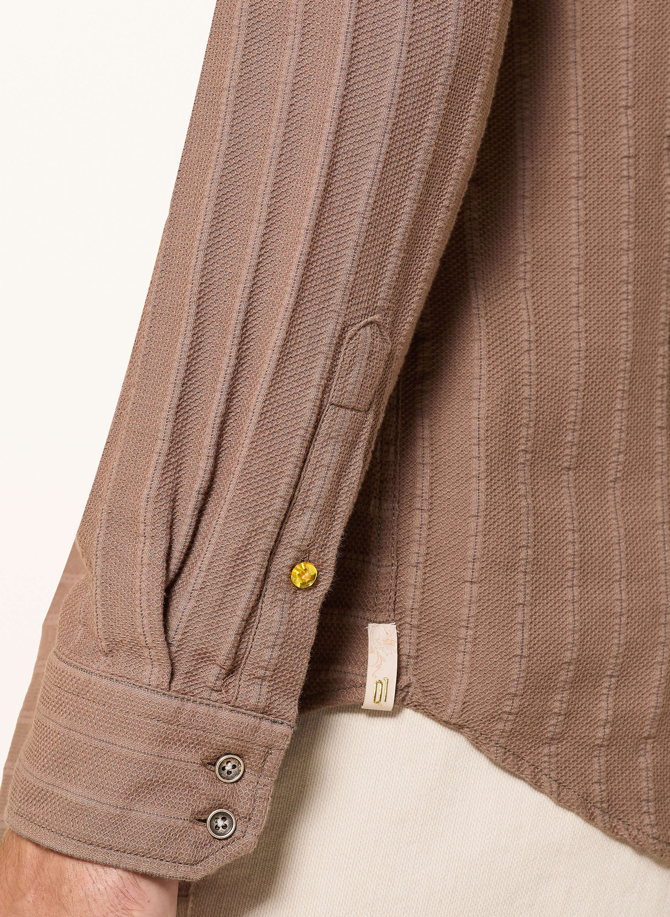 Thumbnail - q1 Manufaktur Hemd Extra Slim Fit Mit Stehkragen braun