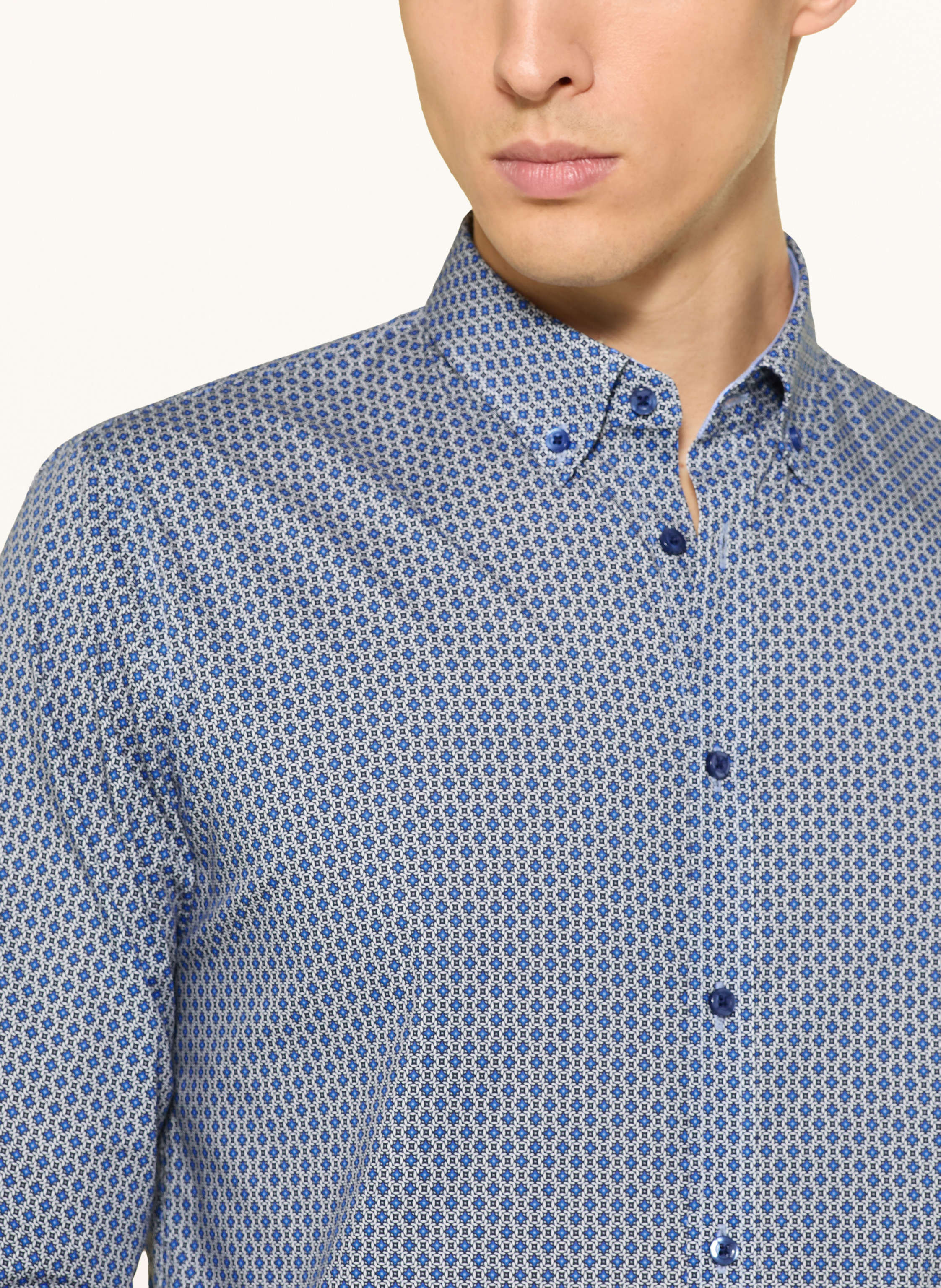 Thumbnail - q1 Manufaktur Hemd Volker Extra Slim Fit blau