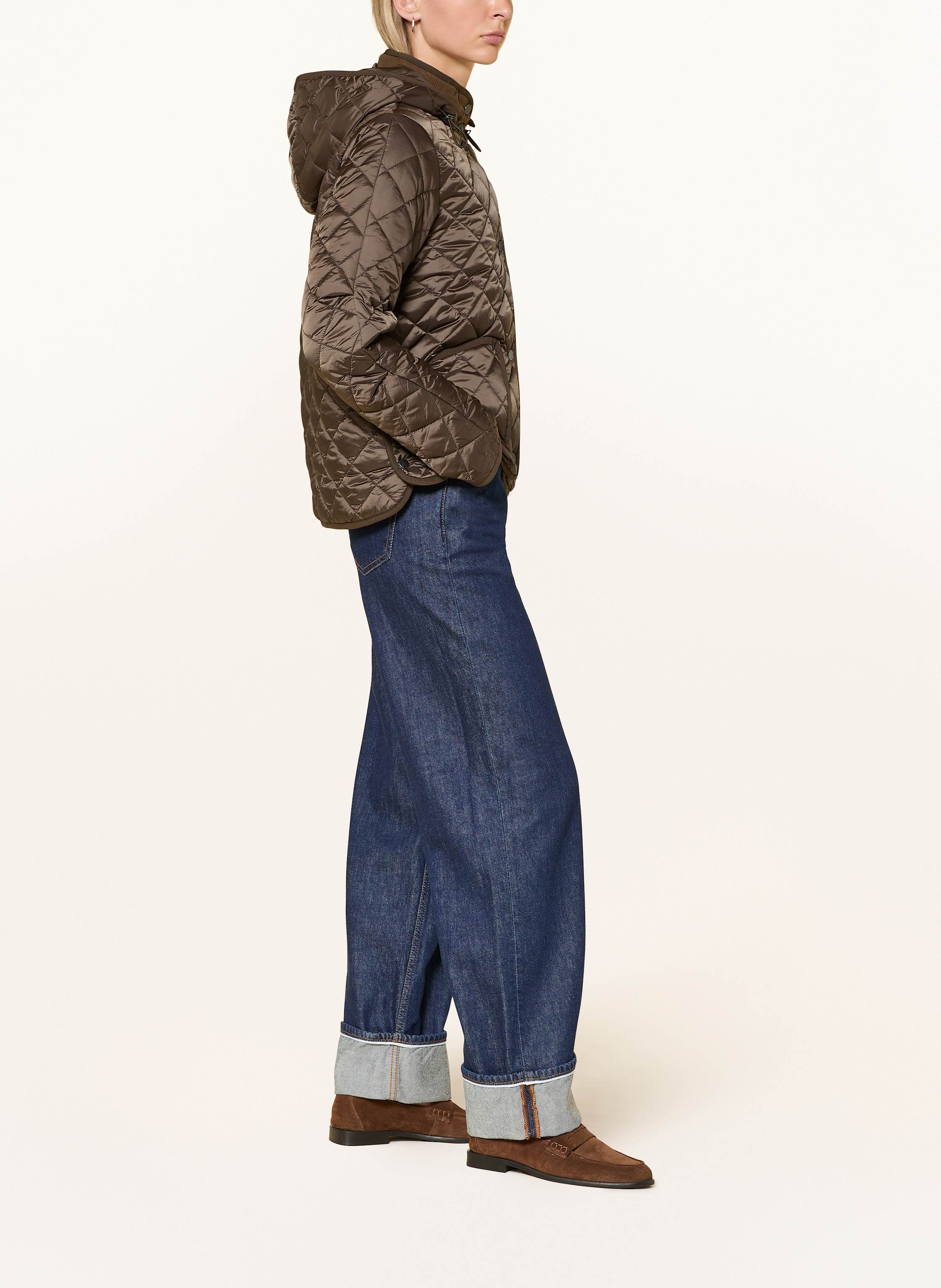 Thumbnail - No.1 Como Steppjacke Quebec Mit Abnehmbarer Kapuze beige