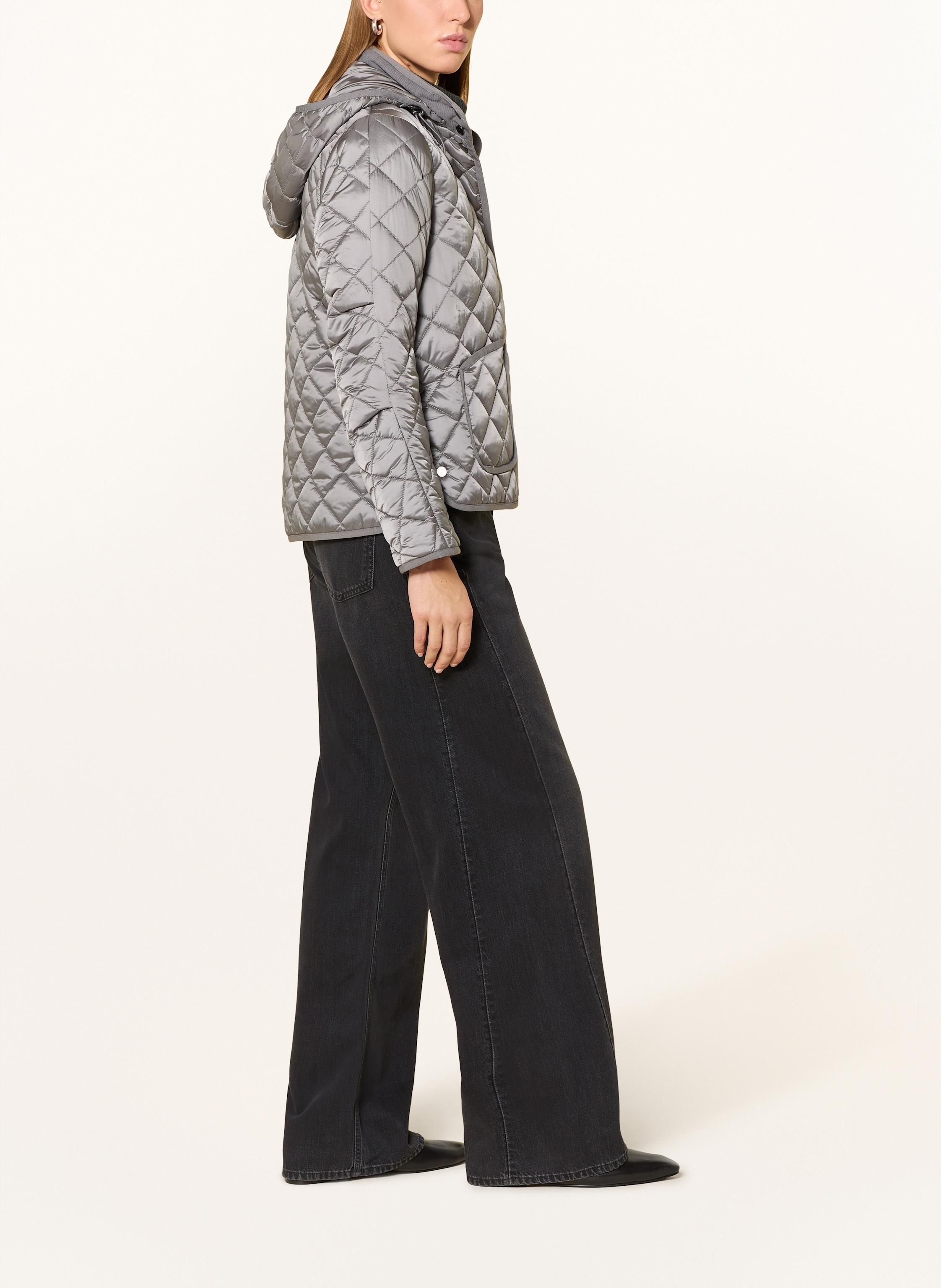 Thumbnail - No.1 Como Steppjacke Quebec Mit Abnehmbarer Kapuze grau