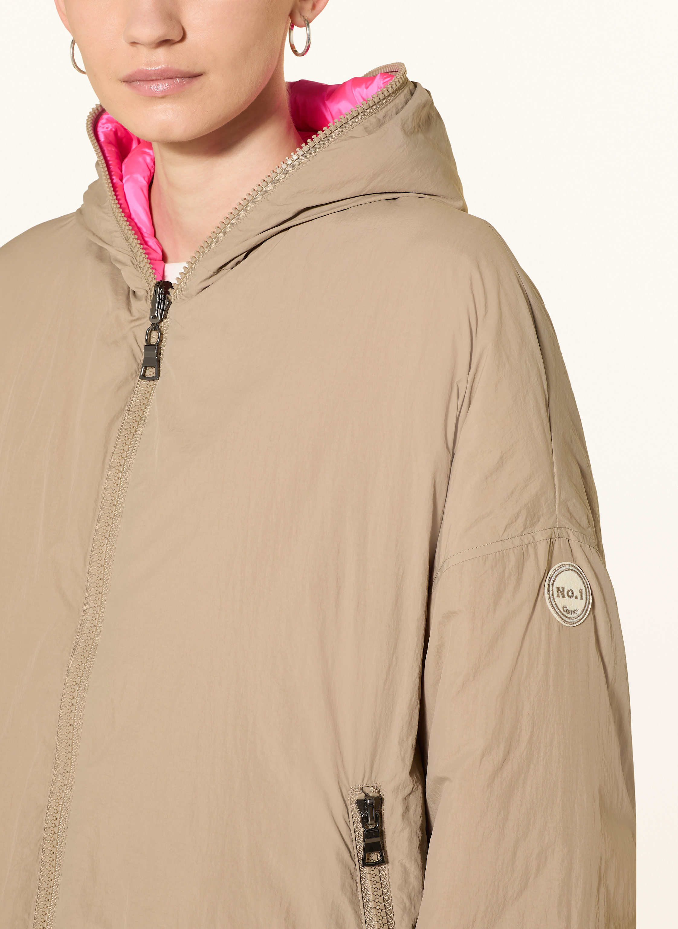 Thumbnail - No.1 Como Jacke Cherry Zum Wenden beige