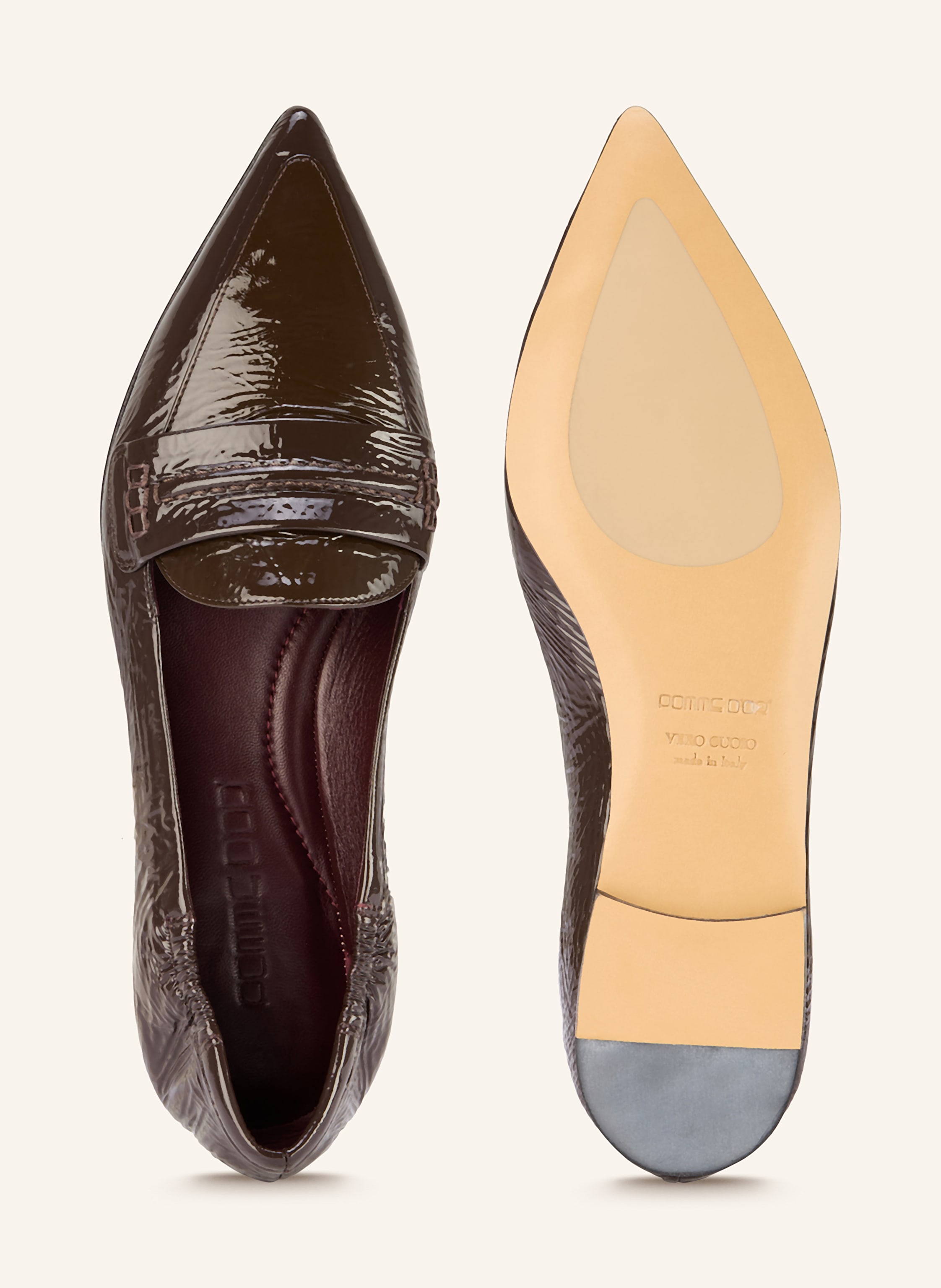 Thumbnail - Pomme D'or Lackballerinas Ingrid braun