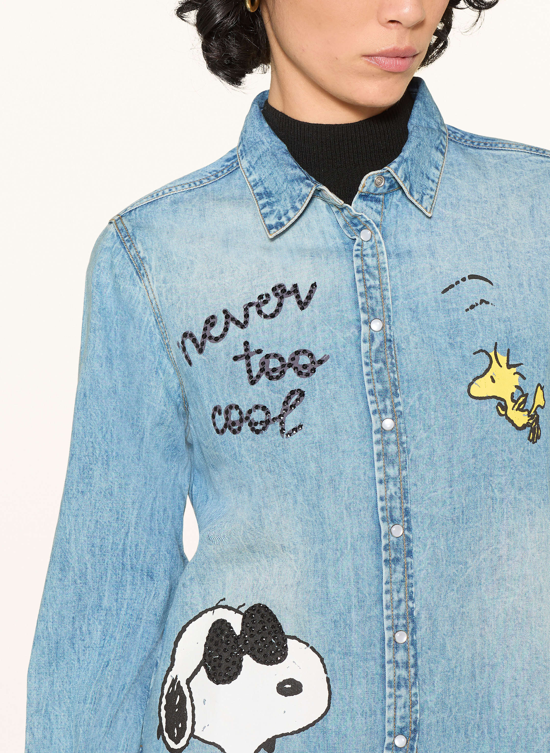 Thumbnail - Princess Goes Hollywood Jeansbluse Mit Schmucksteinen blau