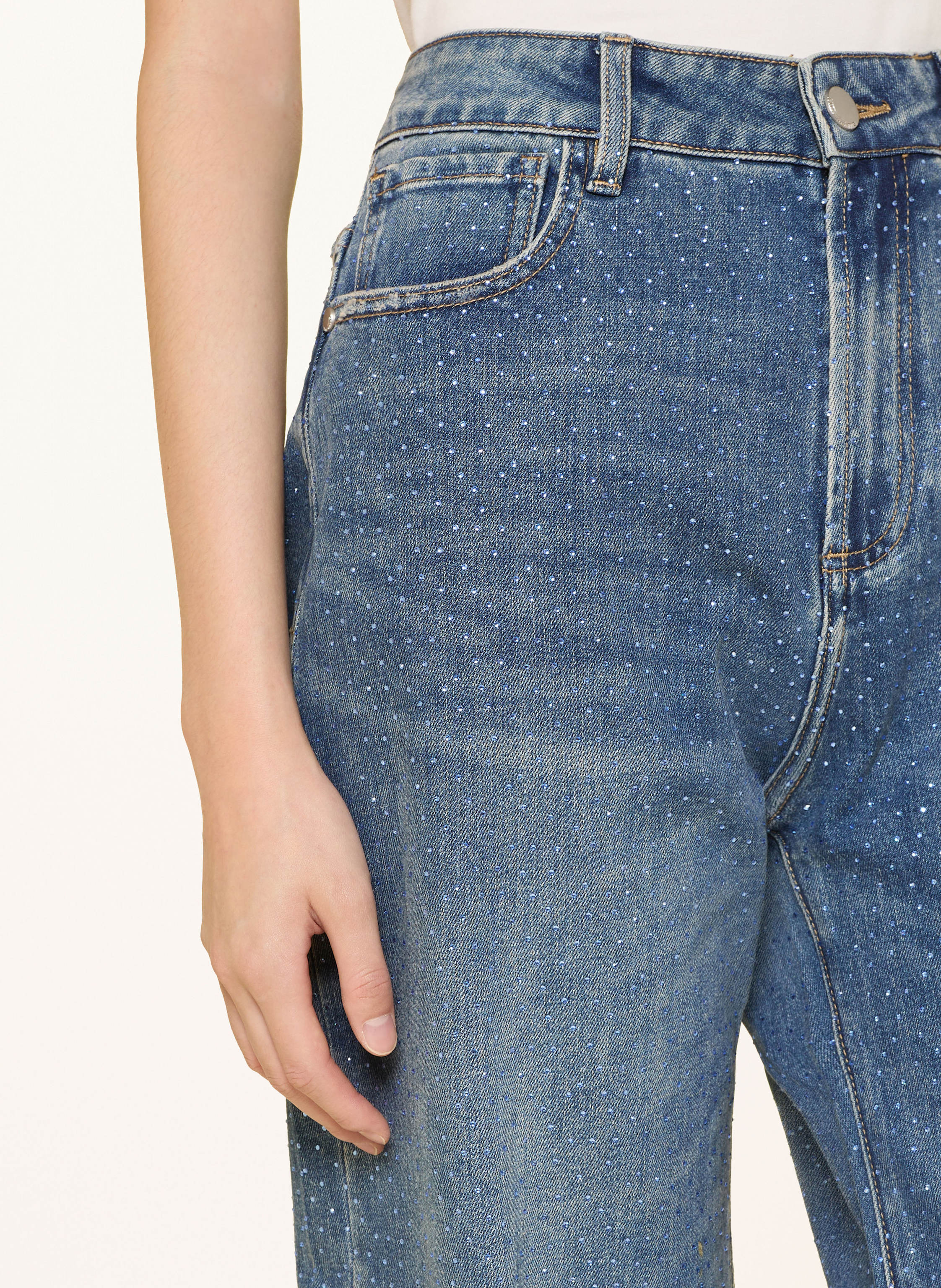 Thumbnail - Elias Rumelis Barrel Jeans Yoana Sparkle Mit Schmucksteinen blau