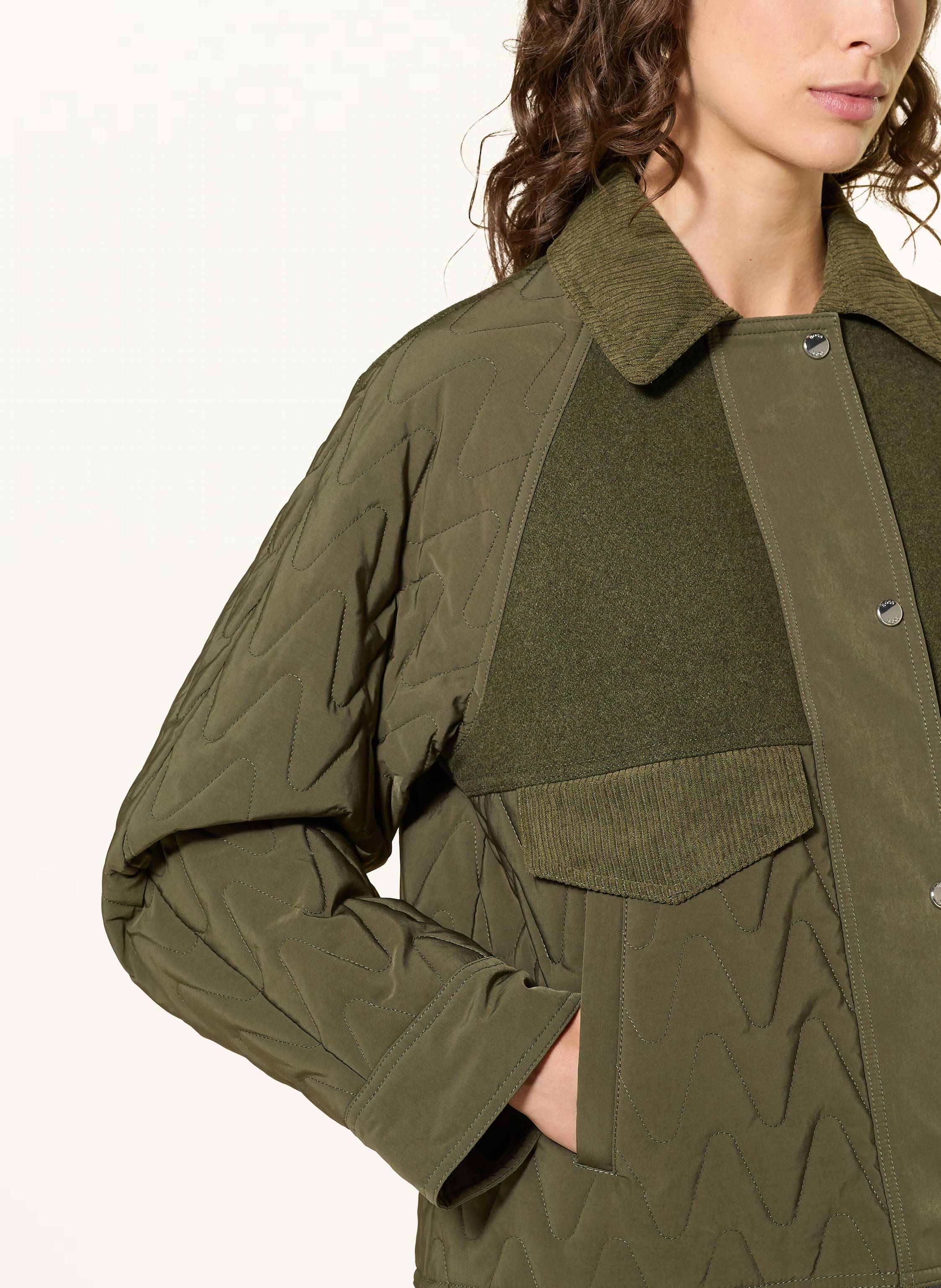 Thumbnail - Boss Steppjacke Pabori Im Materialmix gruen