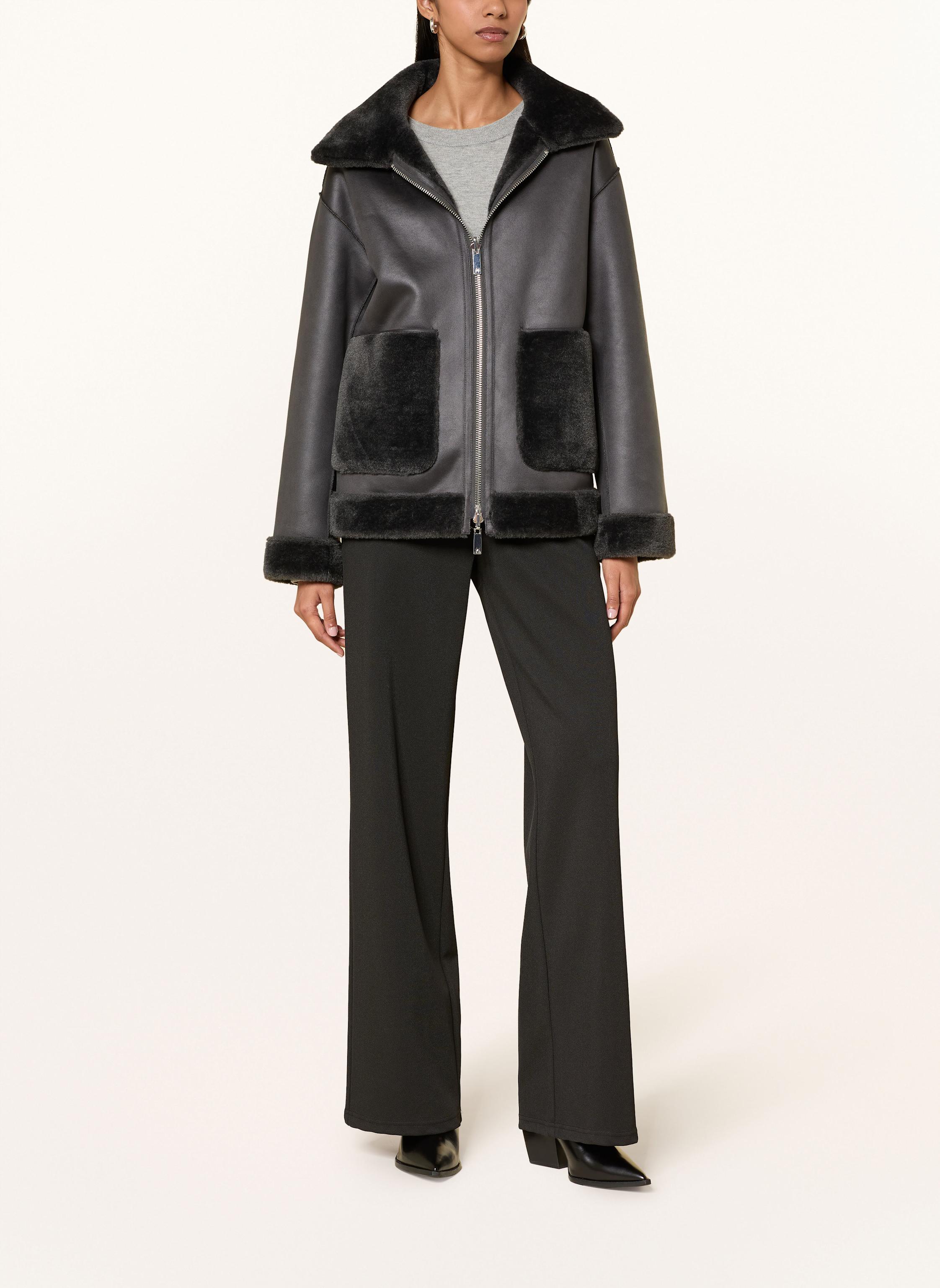 Thumbnail - Marella Jacke Zum Wenden Mit Kunstfell grau