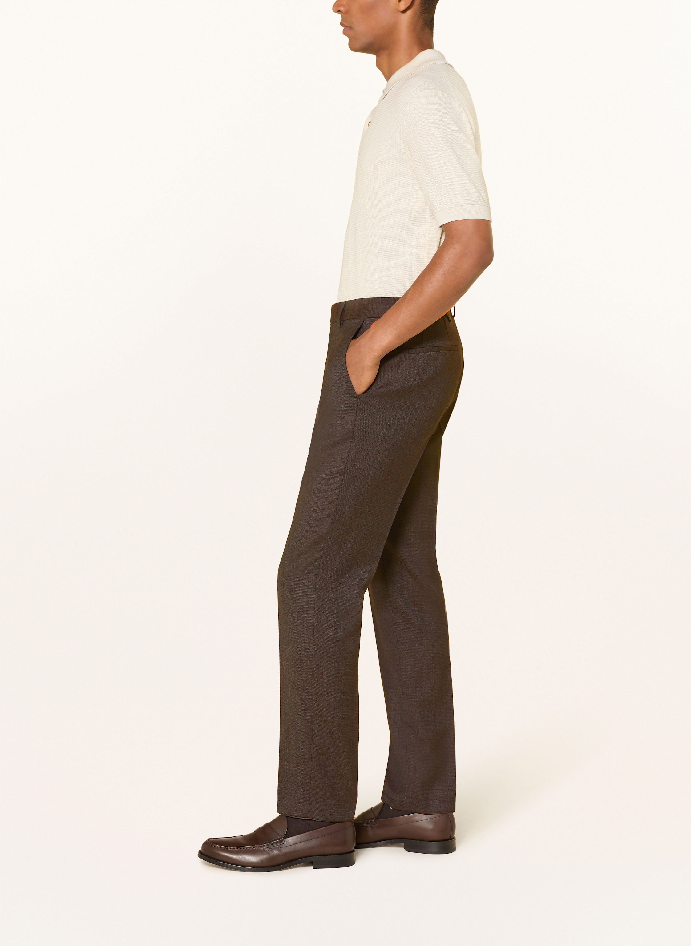 Thumbnail - Boss Anzughose Lenon Regular Fit braun