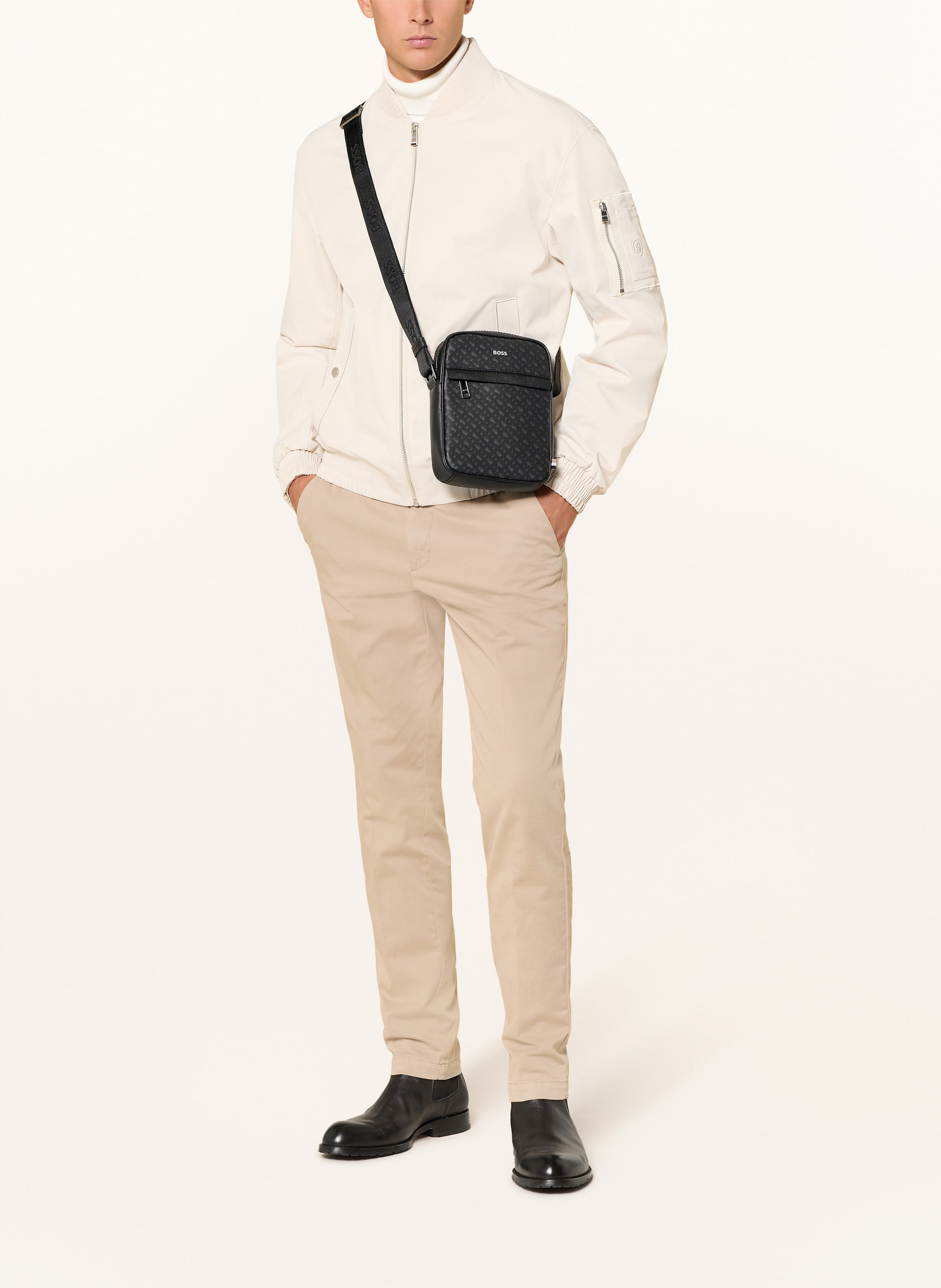 Thumbnail - Boss Saffiano-Umhängetasche Zair schwarz