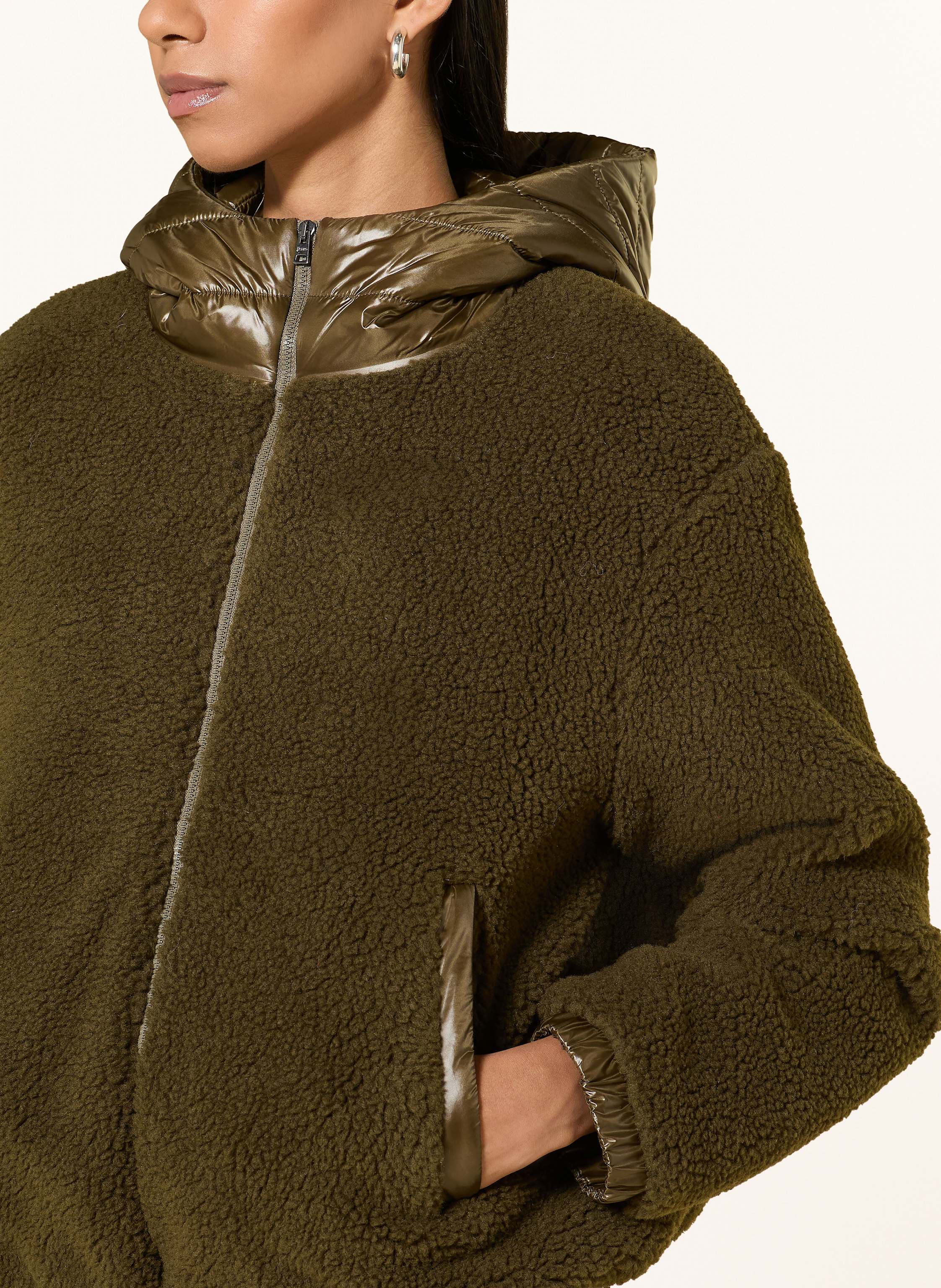 Thumbnail - Herno Teddyfell-Jacke gruen