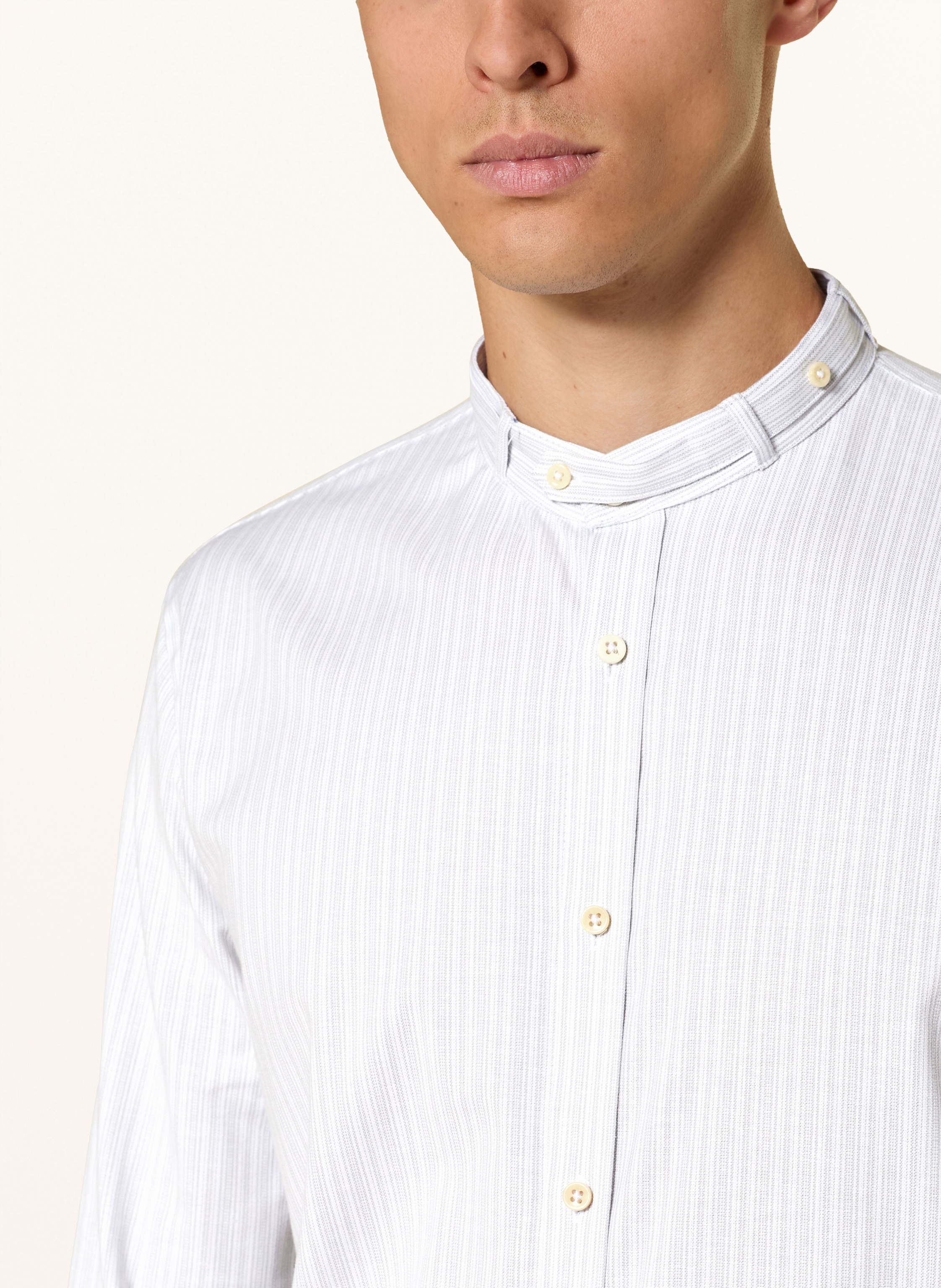 Thumbnail - Gottseidank Trachtenhemd Lenz Slim Fit Mit Stehkragen grau