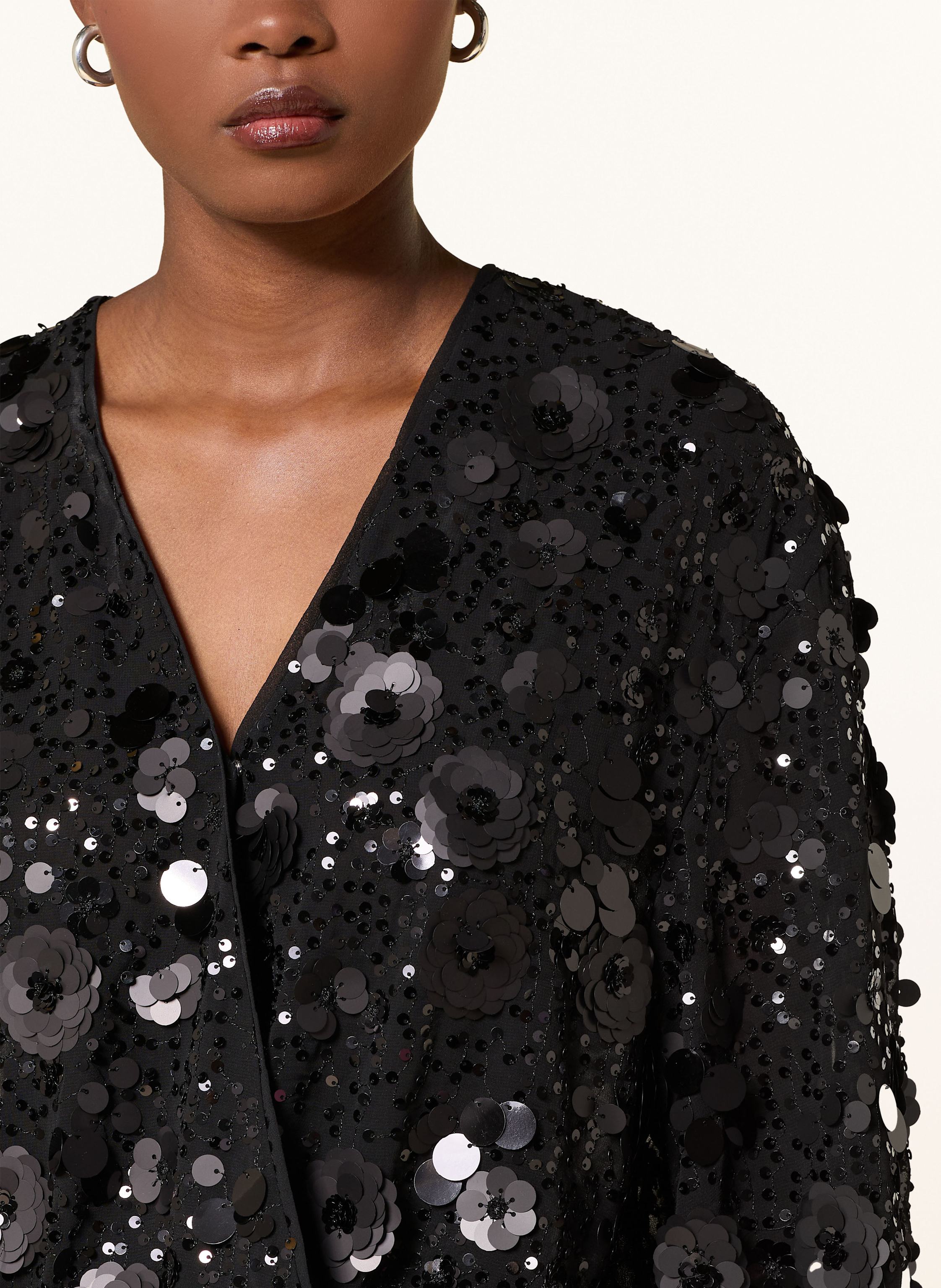 Thumbnail - Essentiel Antwerp Kleid Ishine In Wickeloptik Mit Pailletten schwarz