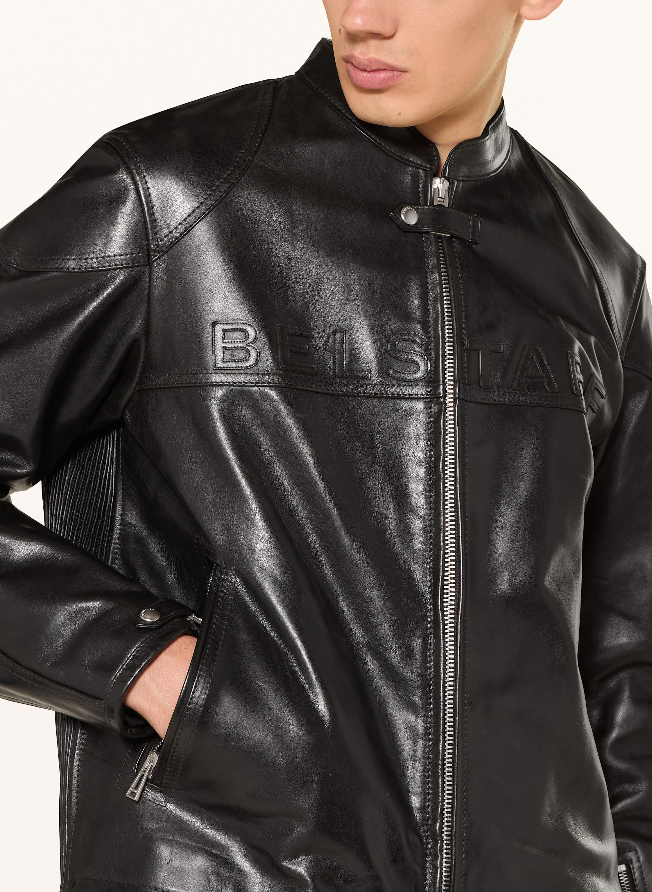 Thumbnail - Belstaff Lederjacke Competition Racer schwarz