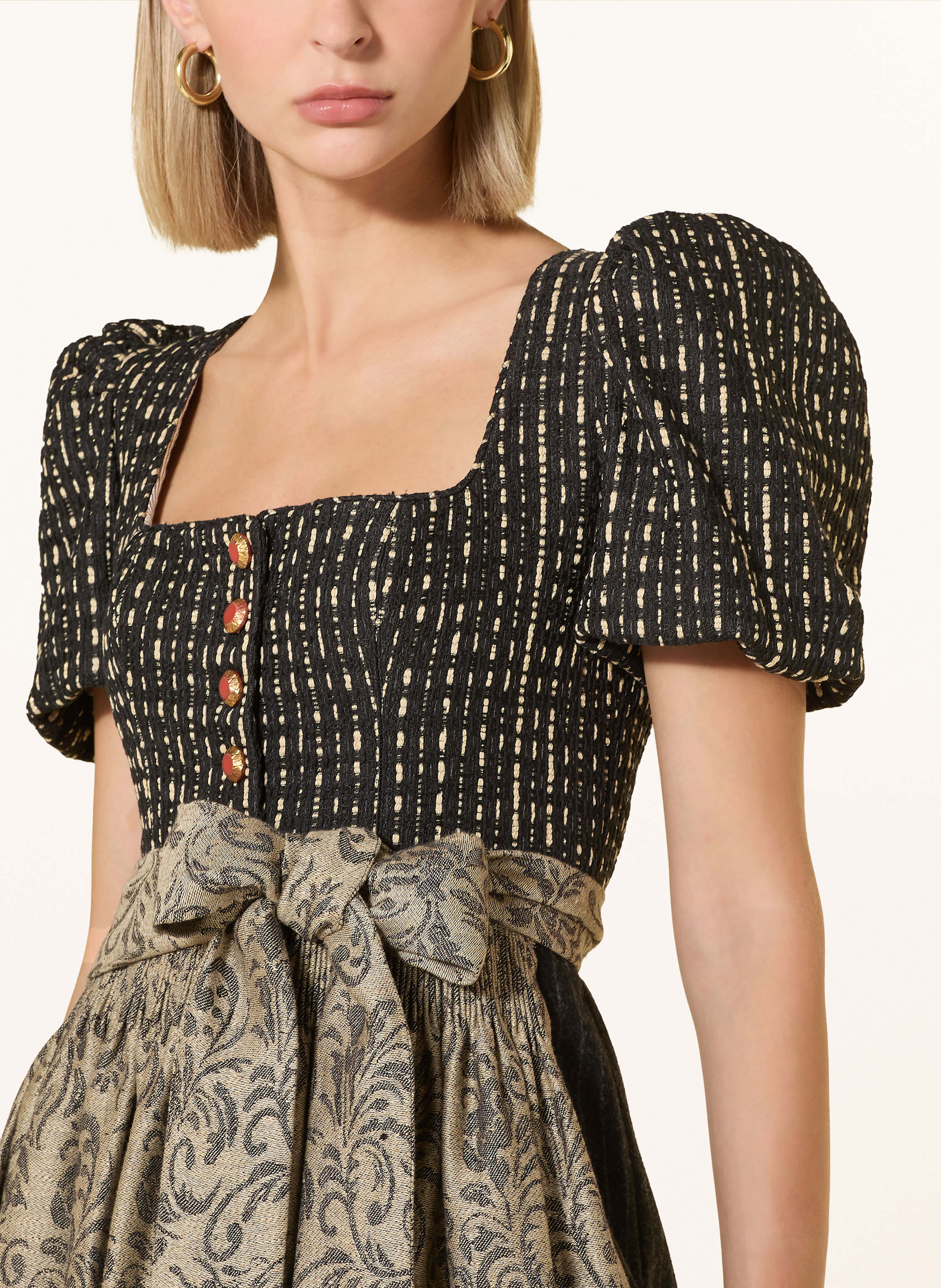 Thumbnail - Gottseidank Dirndl Lorle Mit Glitzergarn schwarz