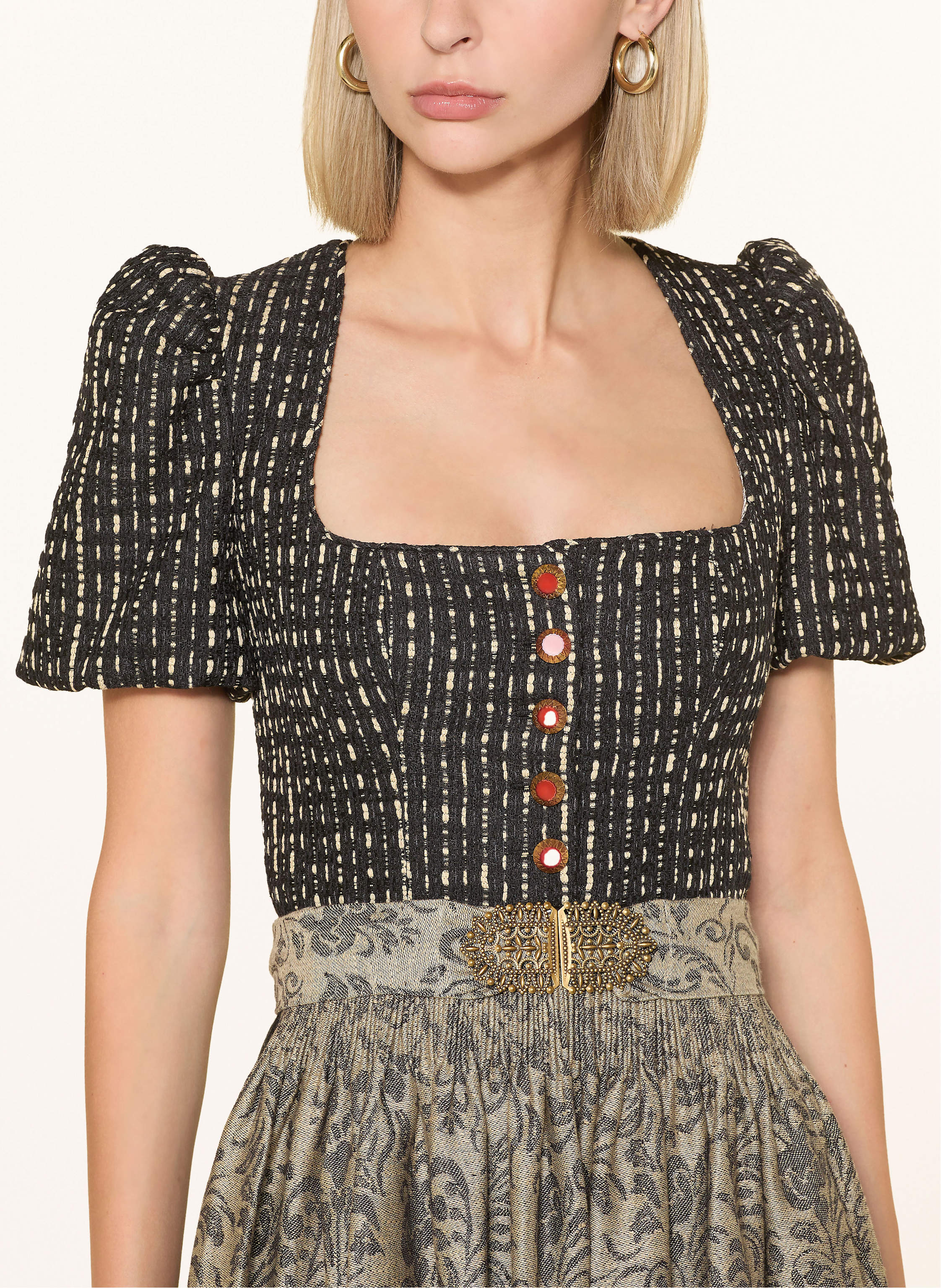 Thumbnail - Gottseidank Dirndl Lorle Mit Glitzergarn schwarz