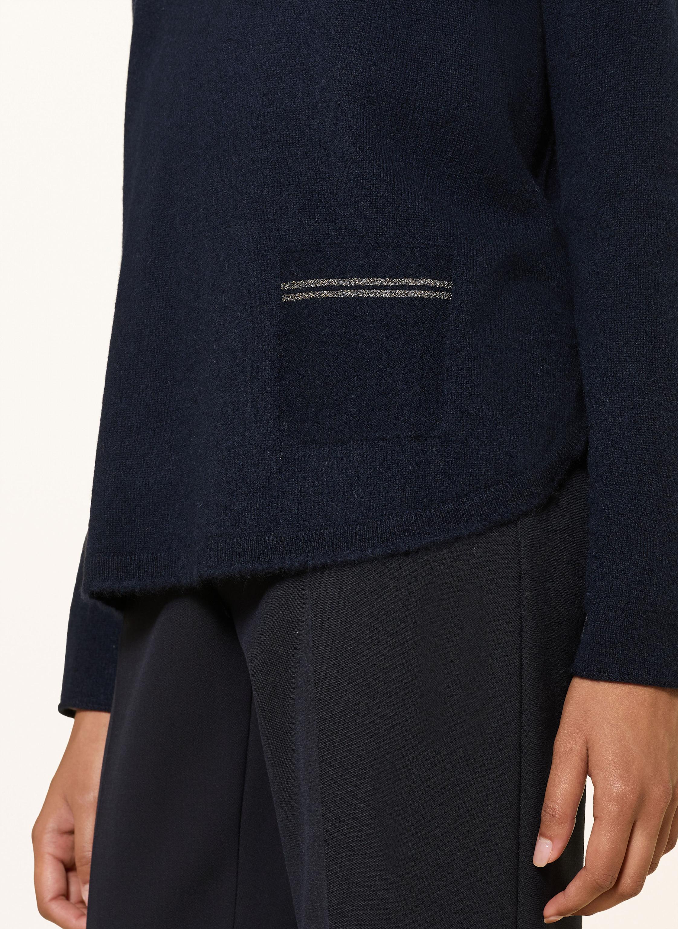 Thumbnail - Hemisphere Cashmere-Pullover Mit Schmucksteinen blau