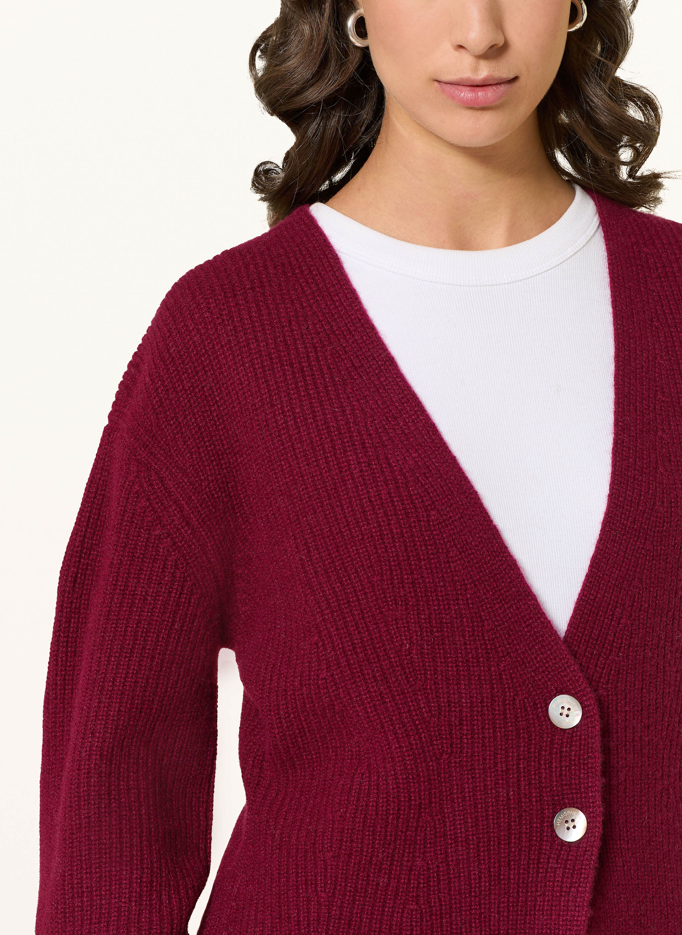 Thumbnail - Hemisphere Strickjacke Aus Cashmere rot