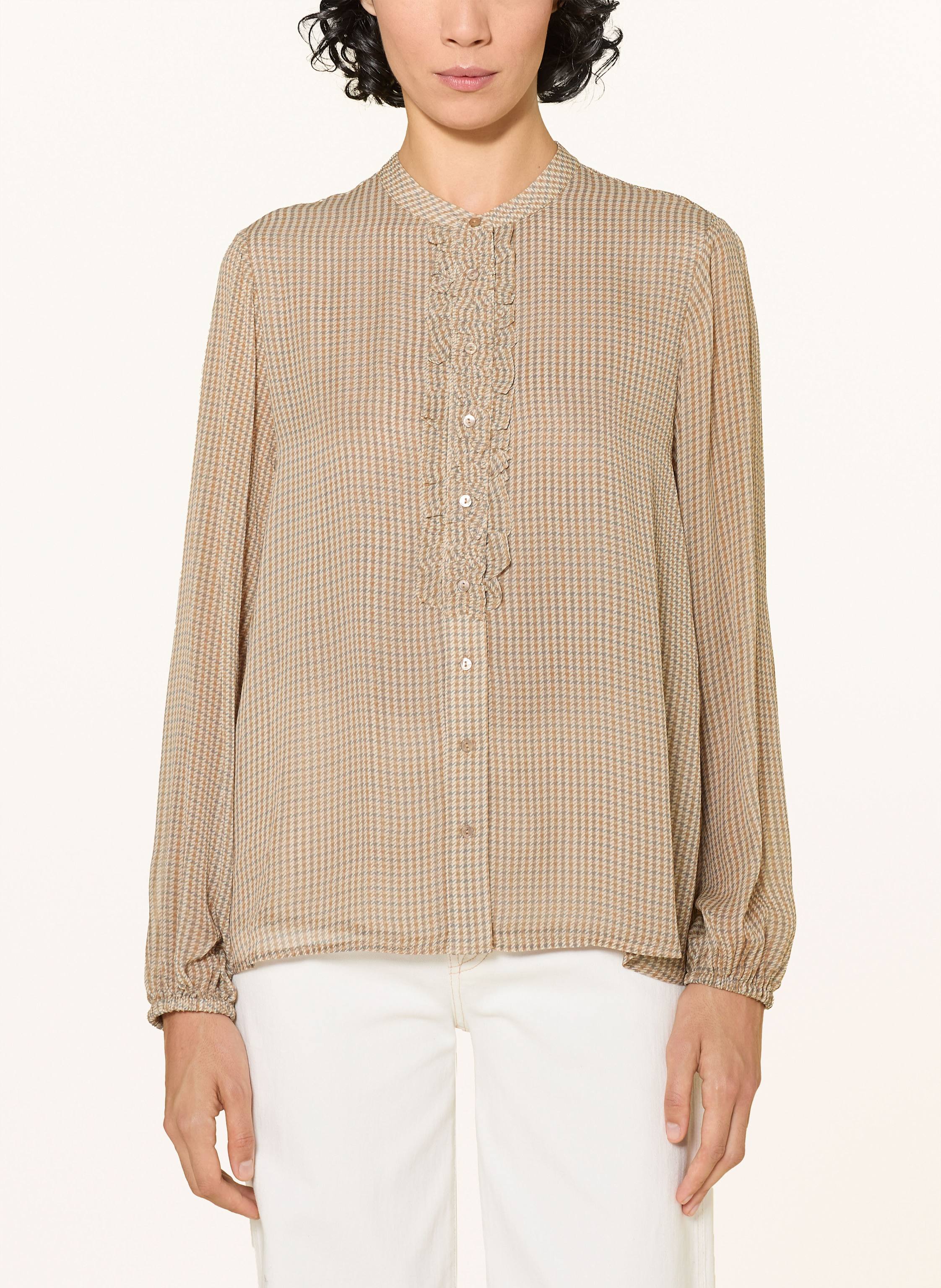 Thumbnail - Hemisphere Bluse Mit Rüschen braun