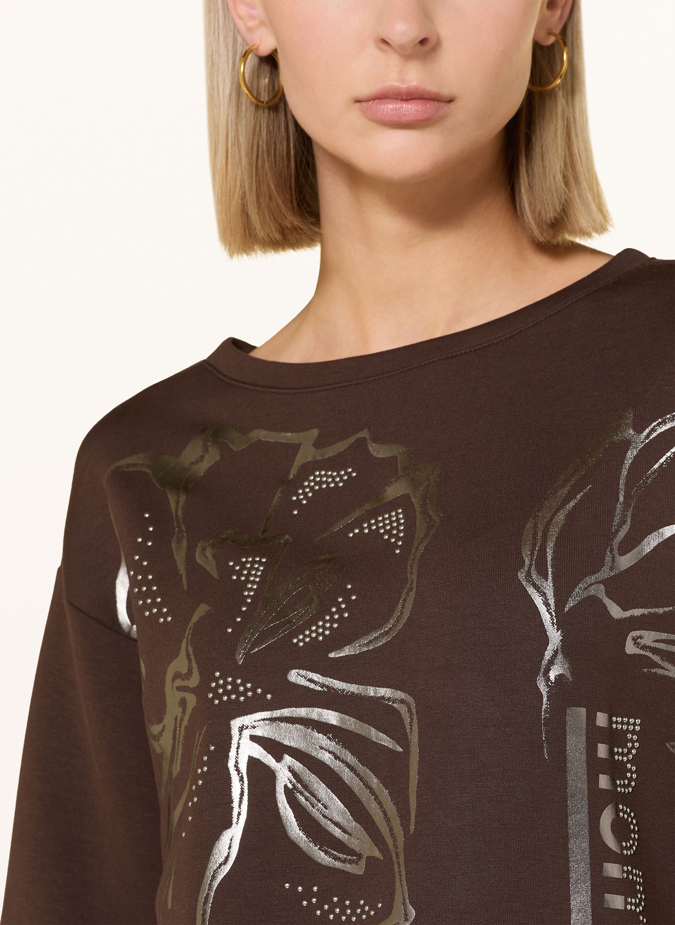 Thumbnail - Betty Barclay Sweatshirt Mit Schmucksteinen Und 3/4-Arm braun