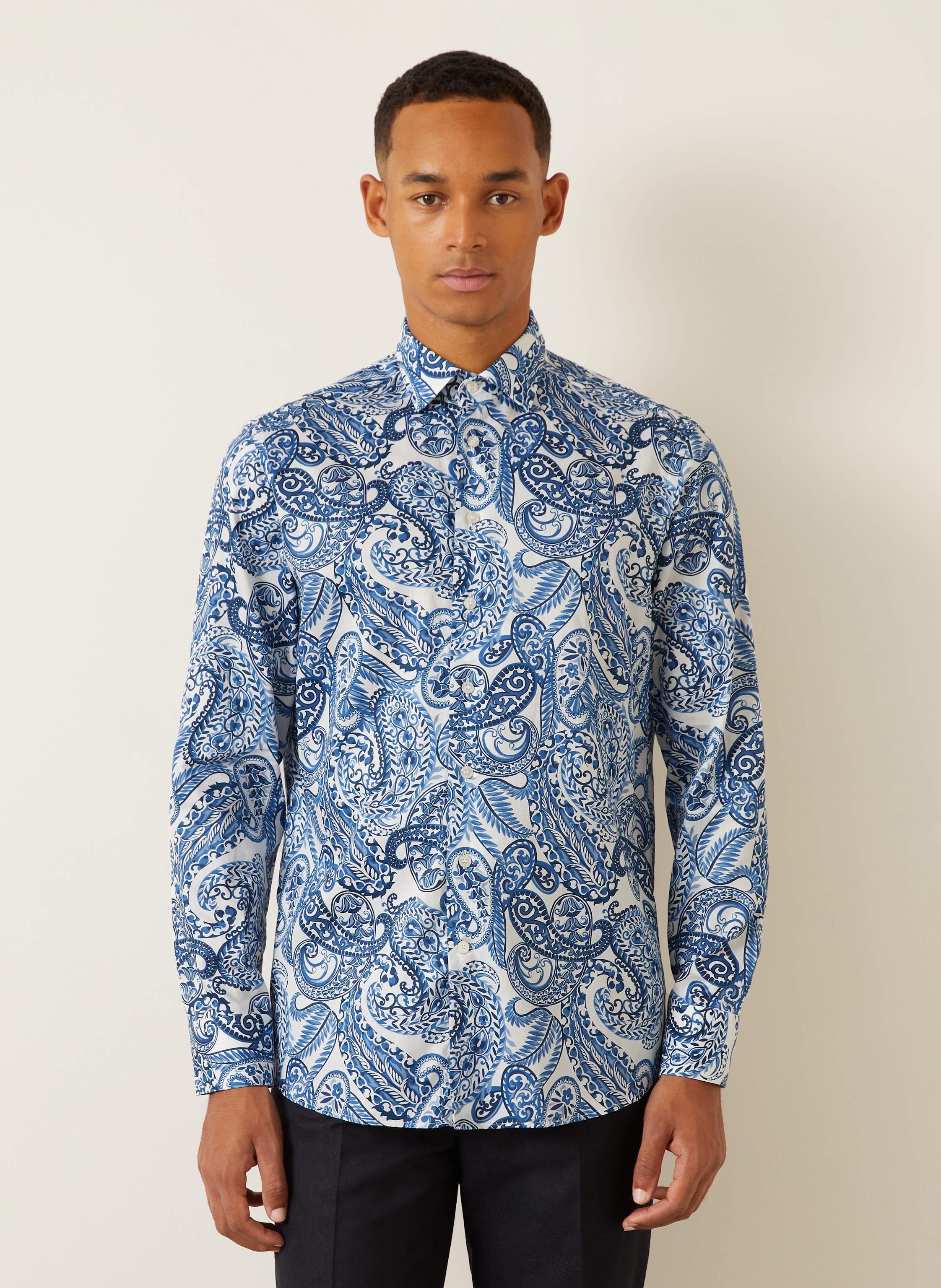 Thumbnail - Etro Hemd Regular Fit blau