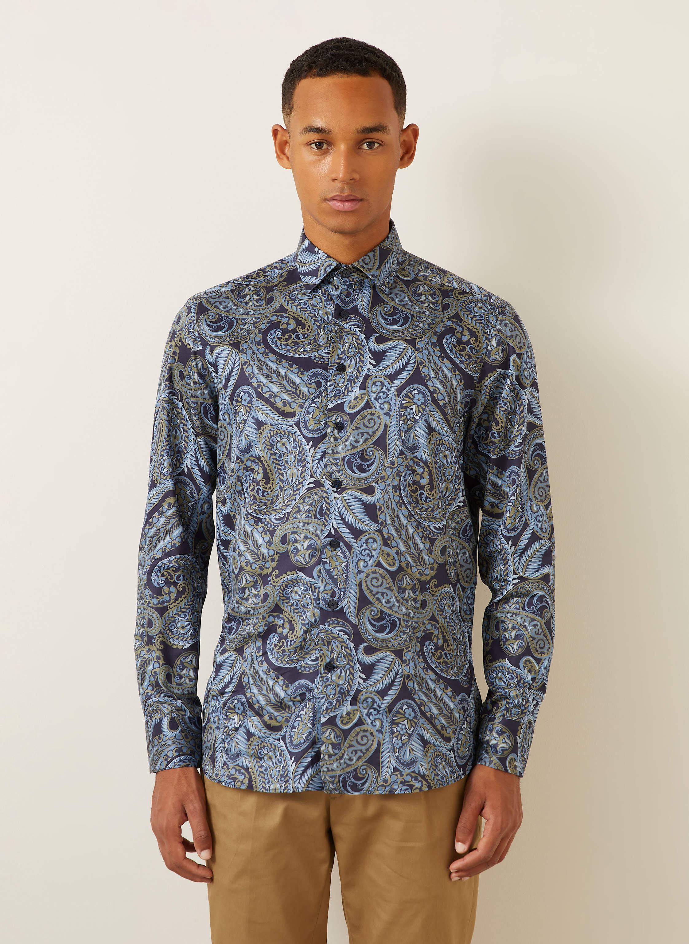 Thumbnail - Etro Hemd Regular Fit blau