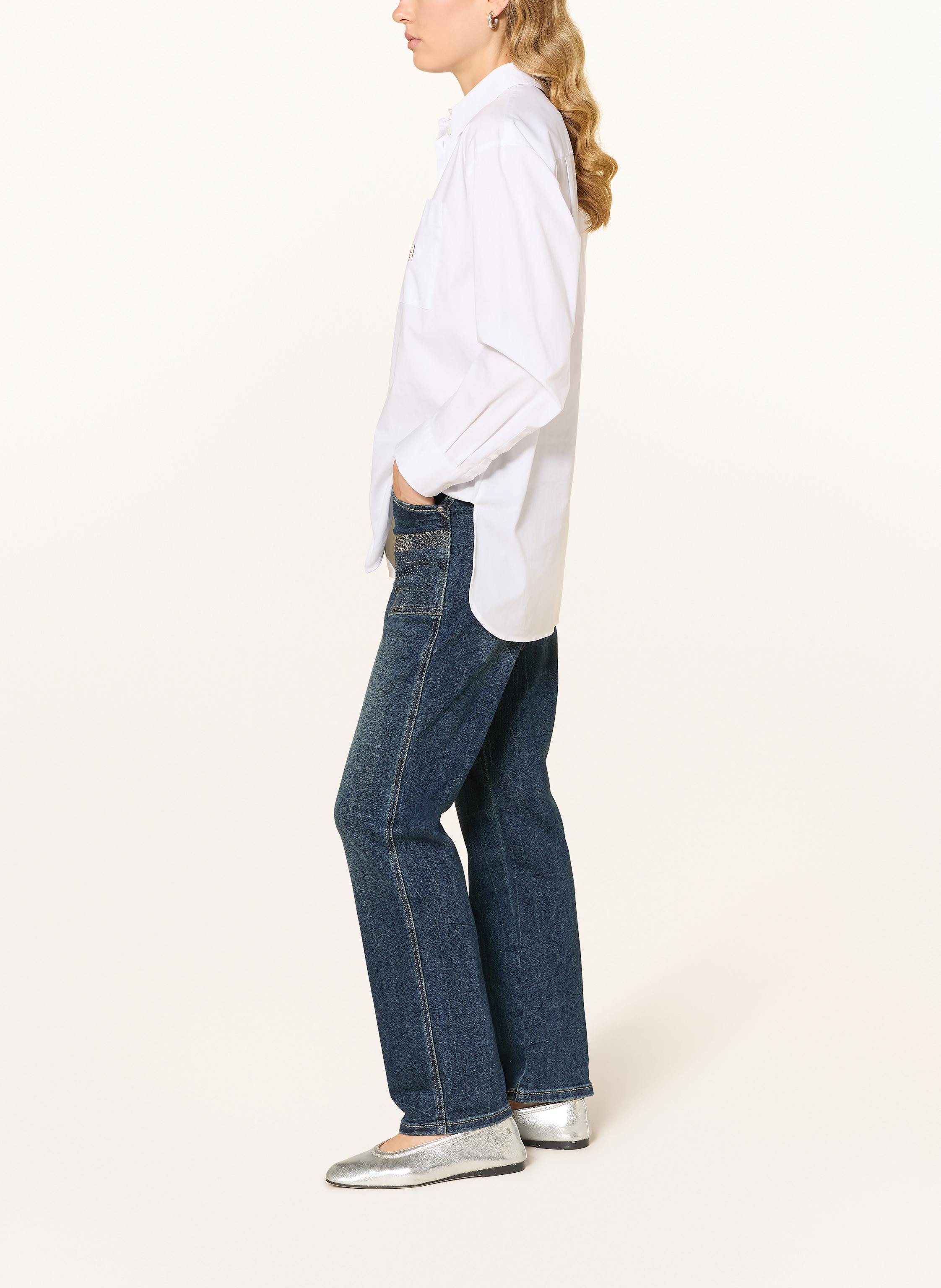 Thumbnail - Cartoon Straight Jeans Mit Schmucksteinen blau