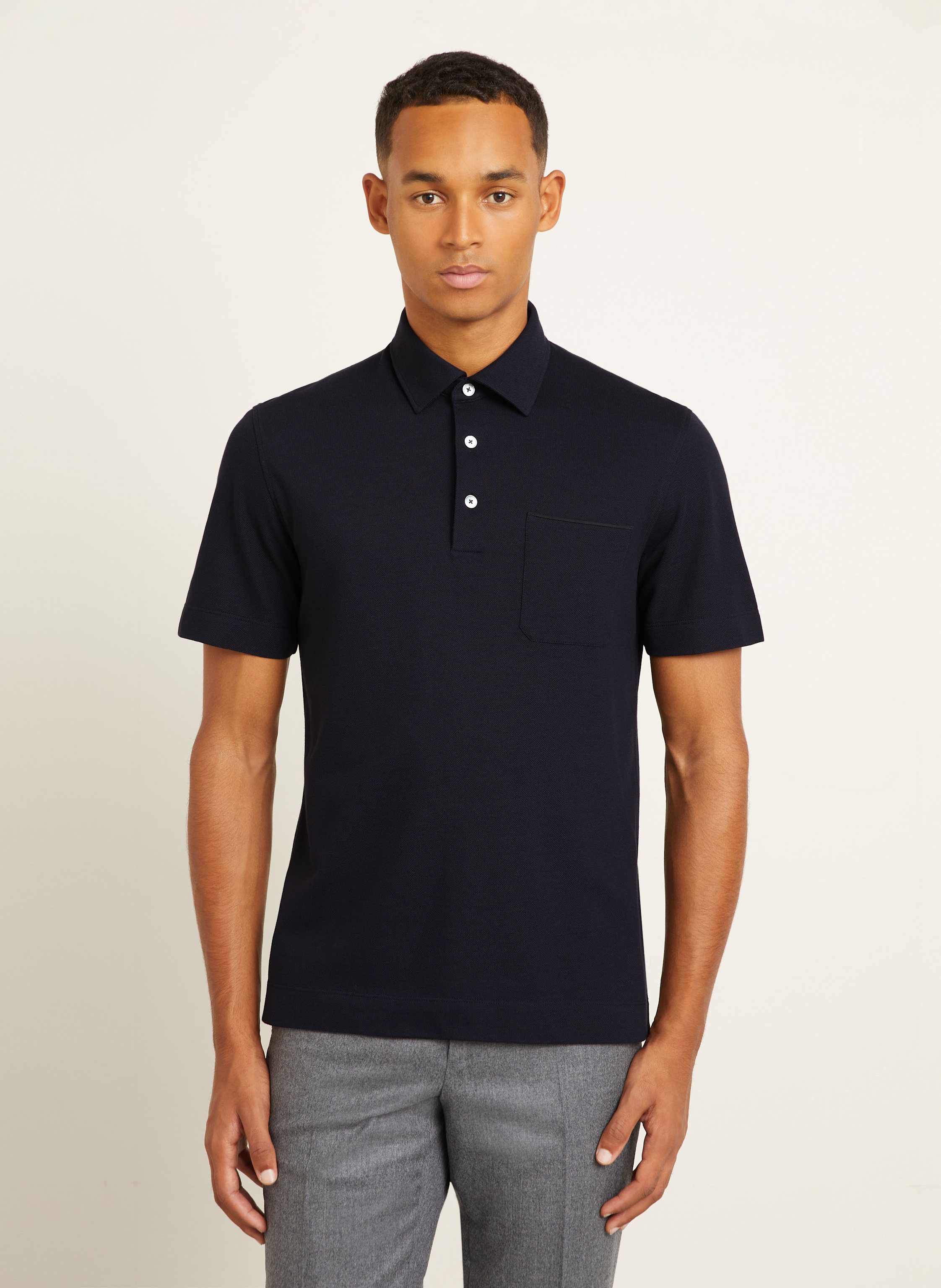 Thumbnail - Zegna Pique-Poloshirt blau