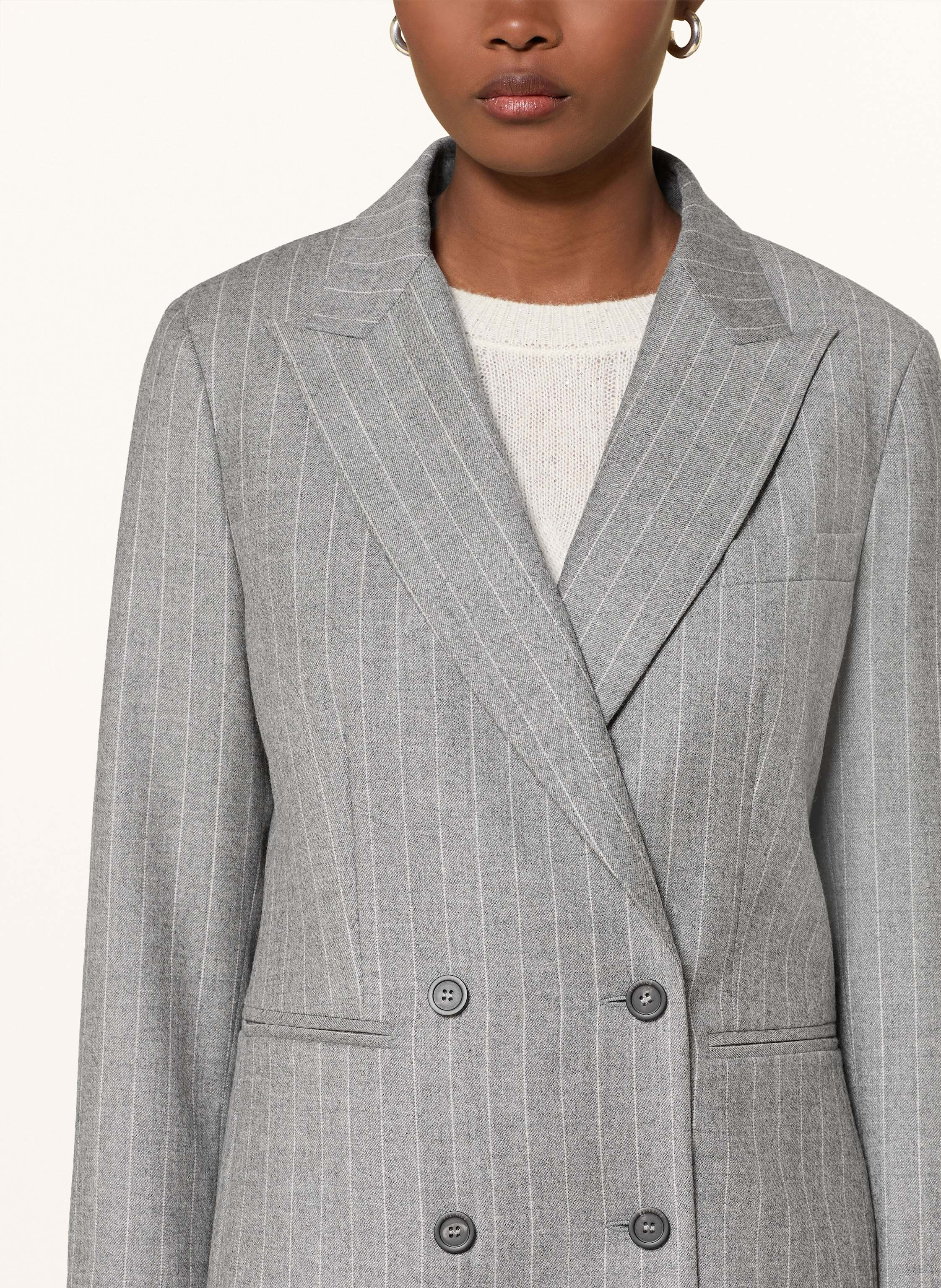 Thumbnail - Peserico Blazer Mit Glitzergarn grau