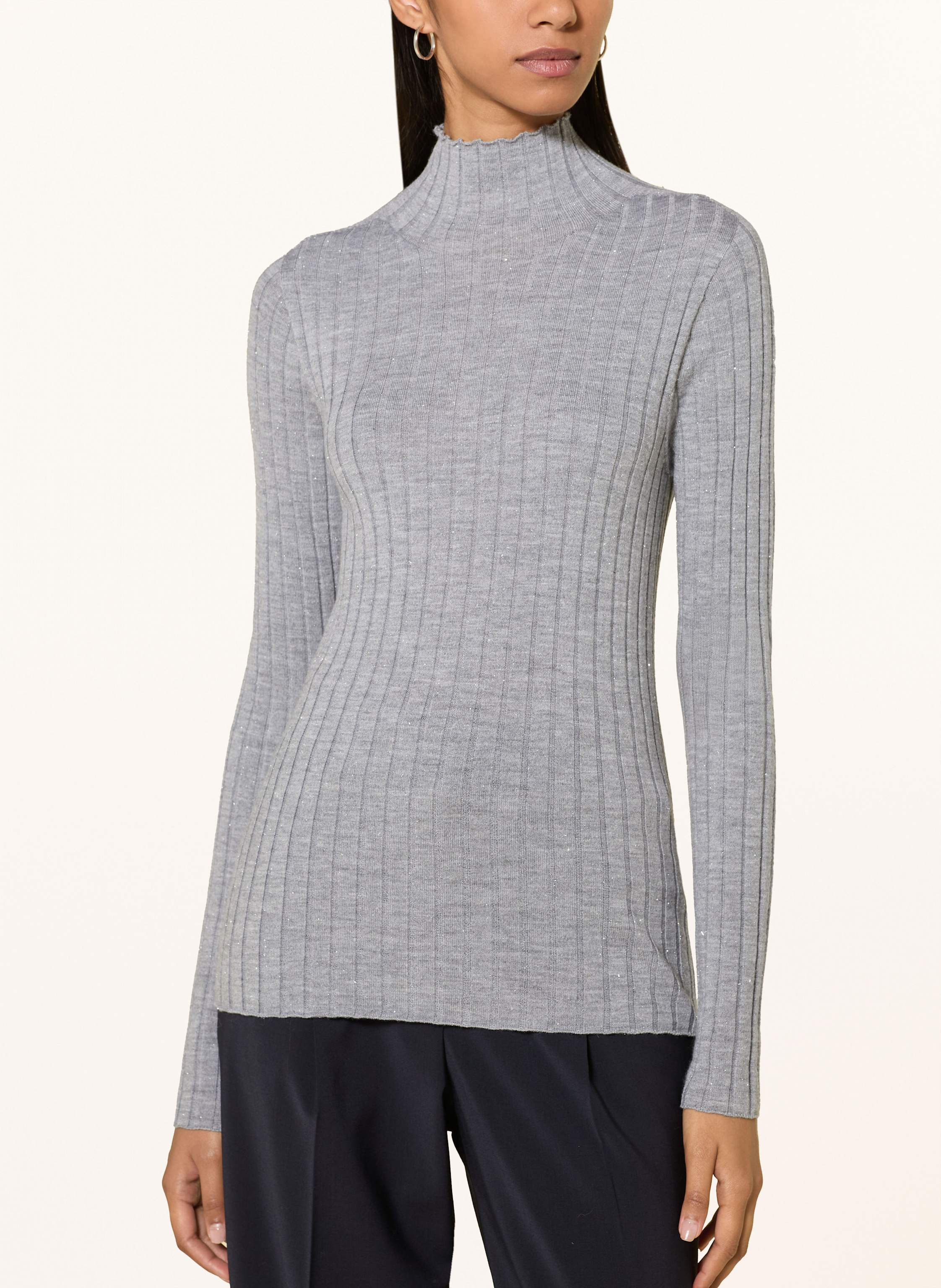 Thumbnail - Peserico Pullover Mit Glitzergarn grau