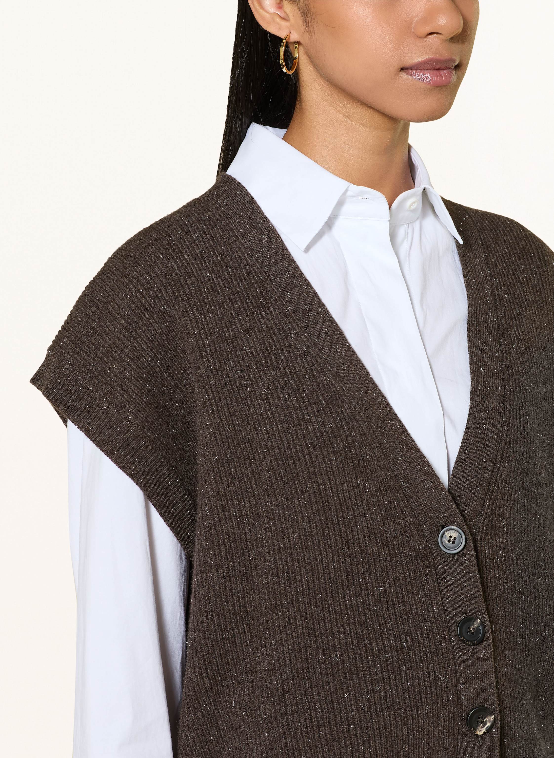 Thumbnail - Peserico Strickjacke Mit Glitzergarn braun