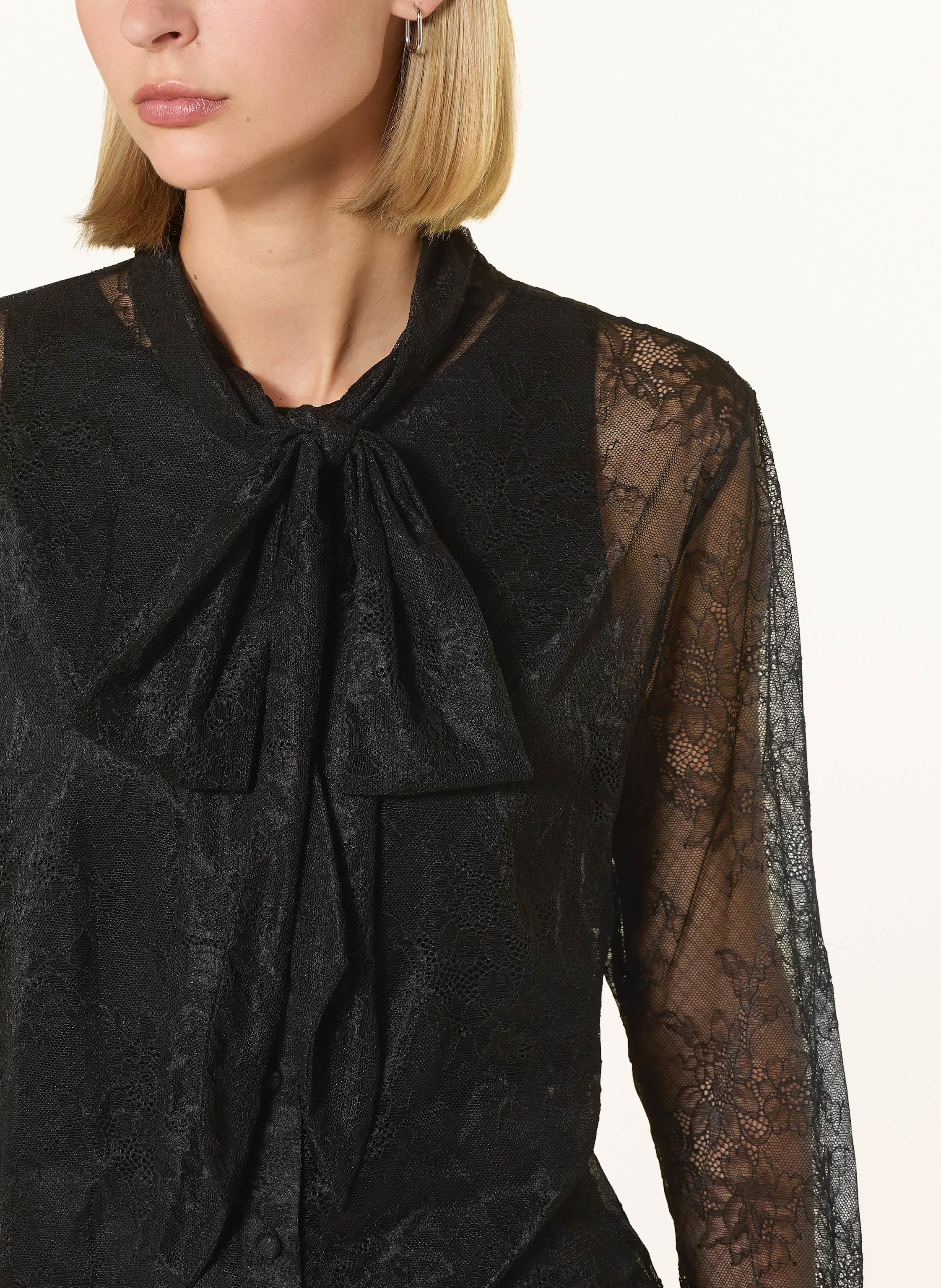 Thumbnail - Darling Harbour Schluppenbluse Aus Spitze schwarz