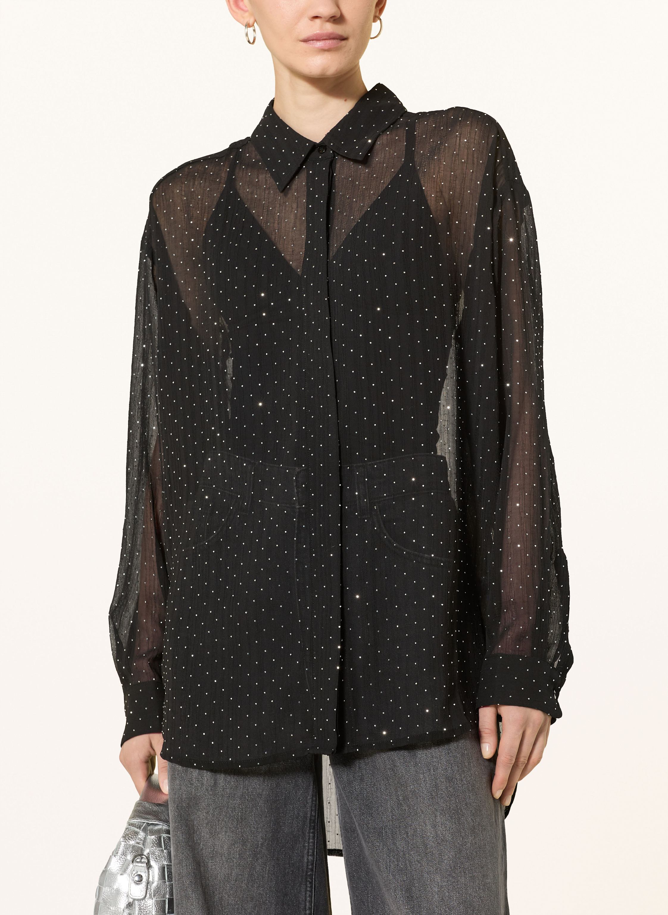 Thumbnail - Darling Harbour Hemdbluse Mit Schmucksteinen schwarz