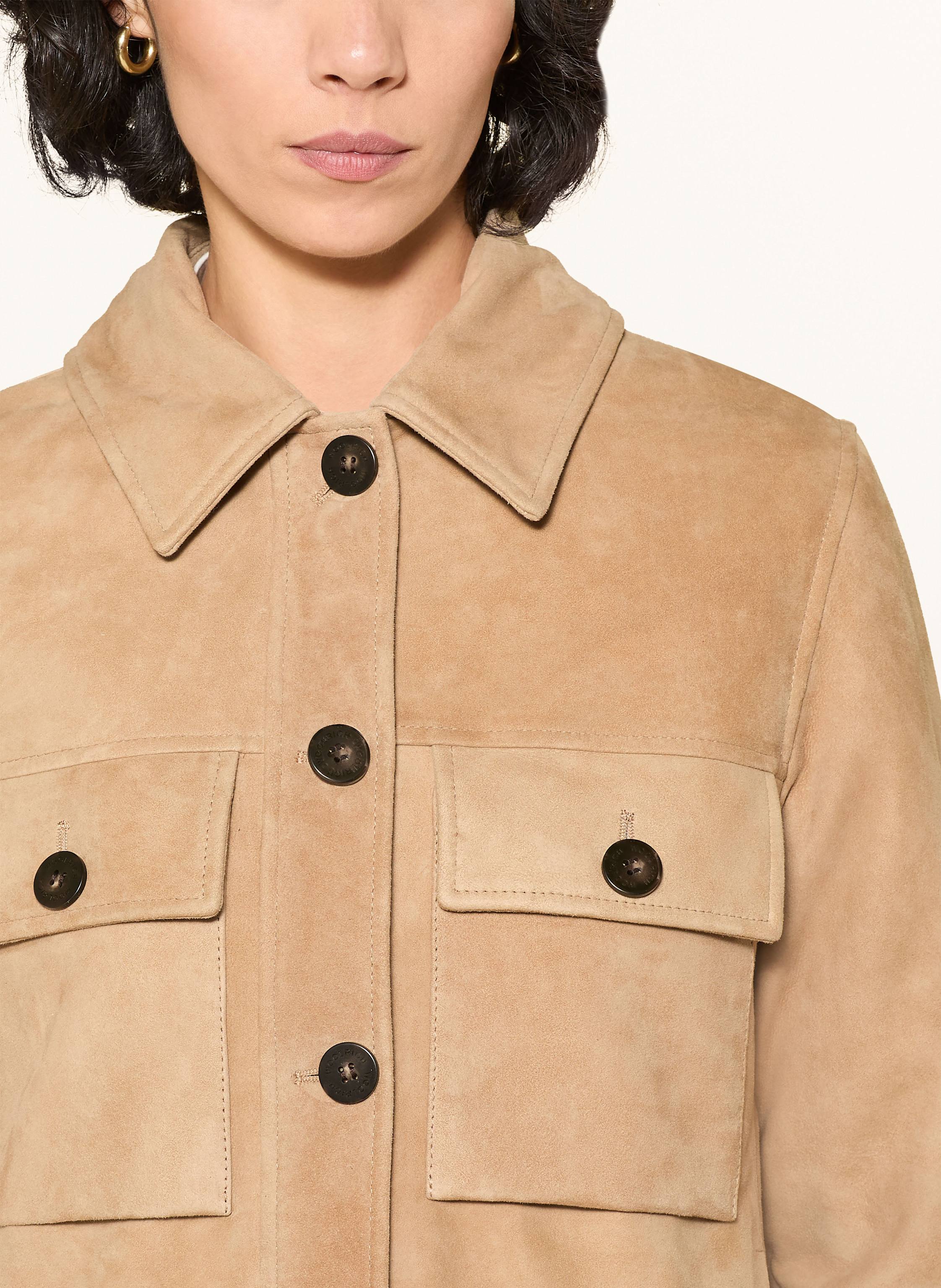Thumbnail - Woolrich Lederjacke Amber beige