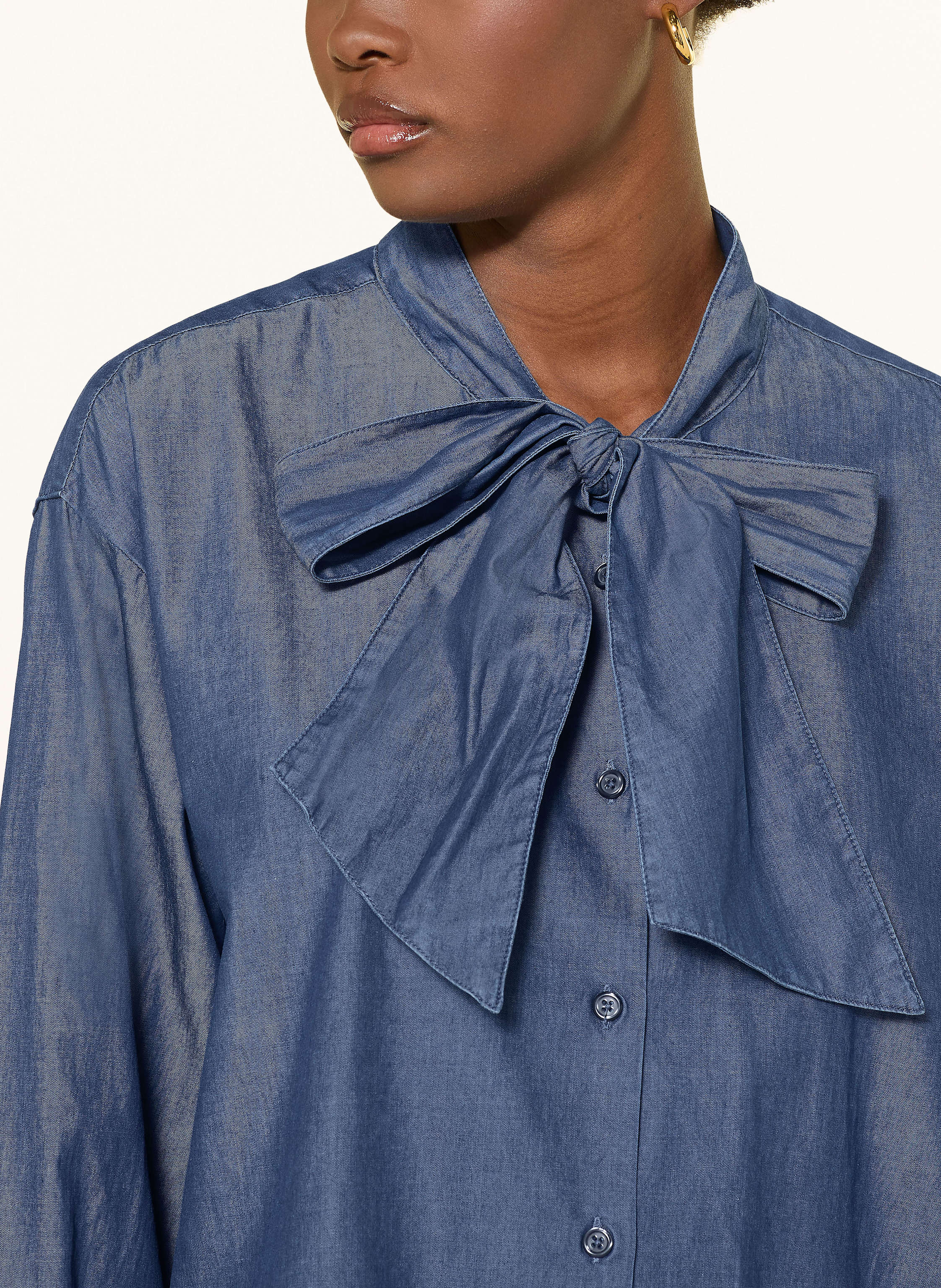 Thumbnail - Lilienfels Jeansbluse Mit Schluppe blau