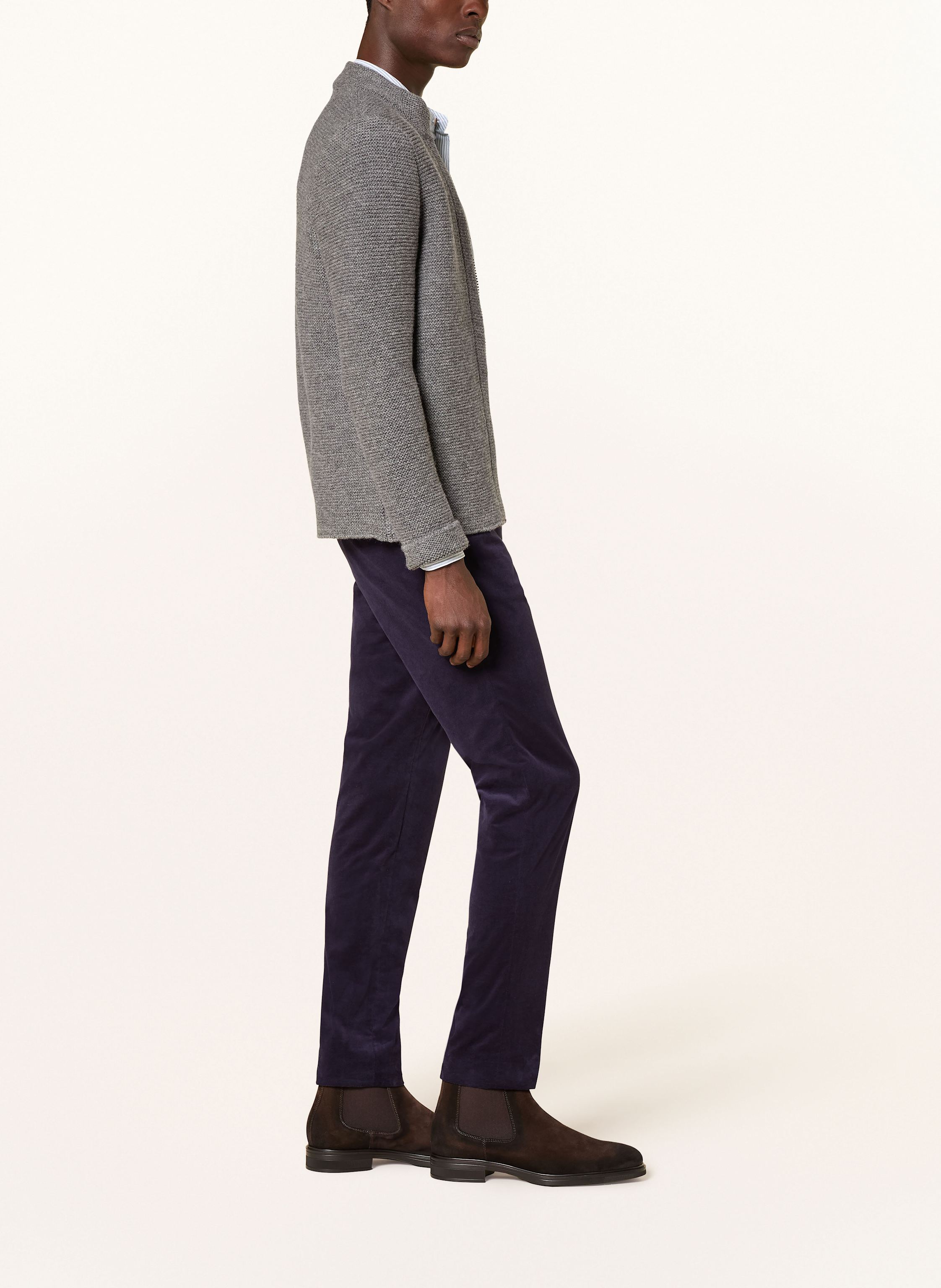 Thumbnail - Grasegger Trachtenhose Turin Extra Slim Fit Aus Cord blau