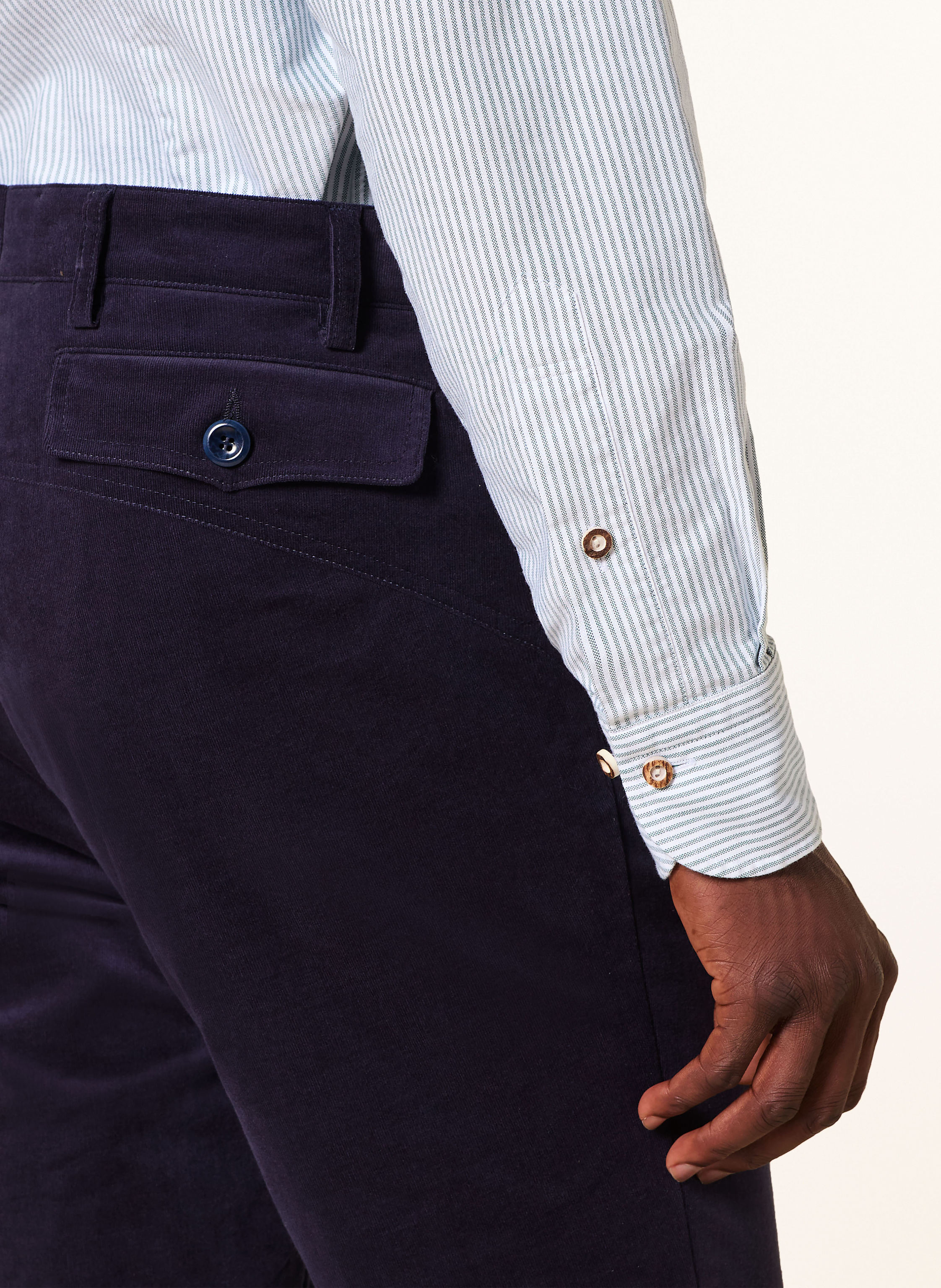 Thumbnail - Grasegger Trachtenhose Turin Extra Slim Fit Aus Cord blau