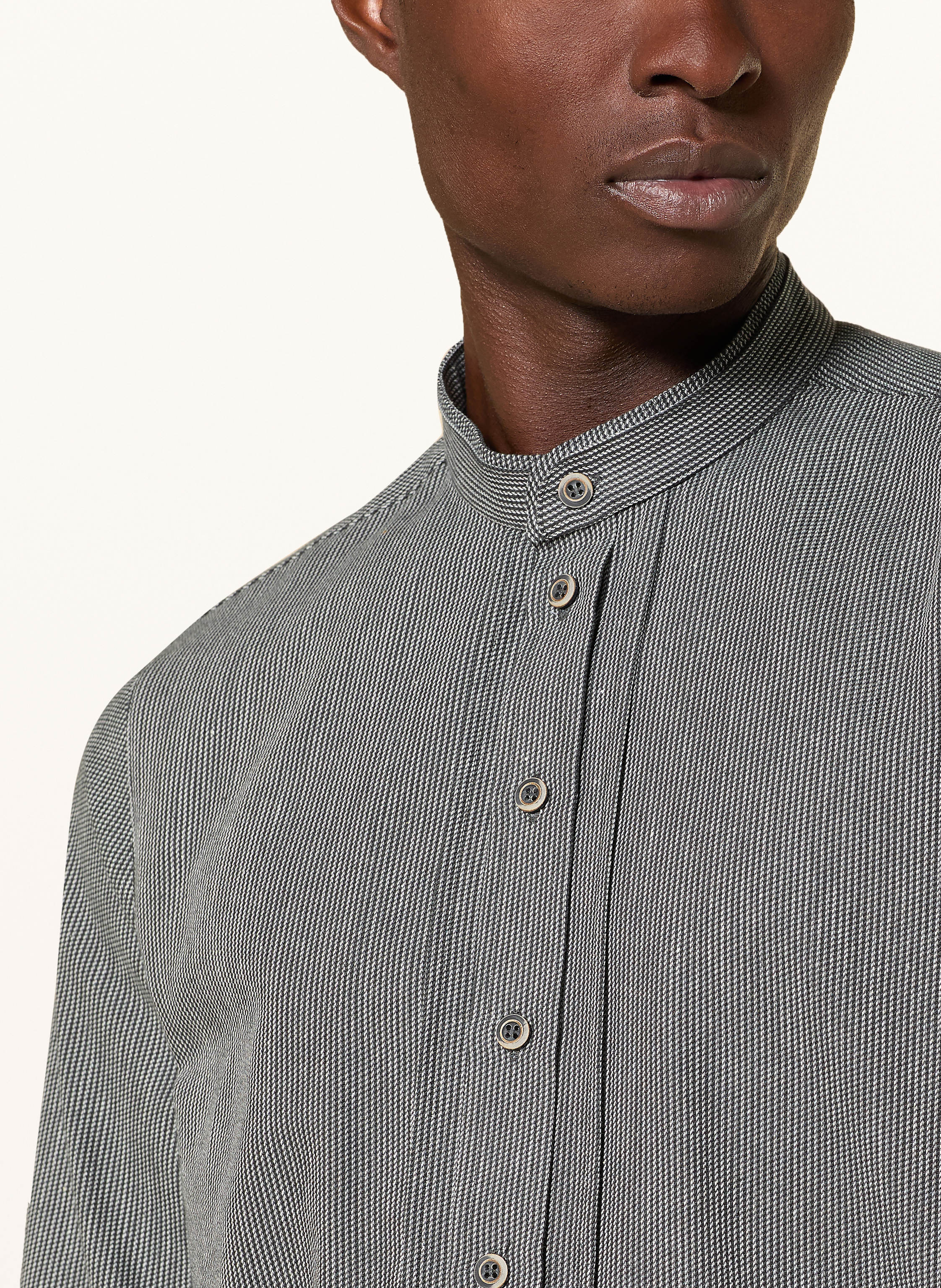 Thumbnail - Grasegger Trachtenhemd Kissing Regular Fit Mit Stehkragen grau