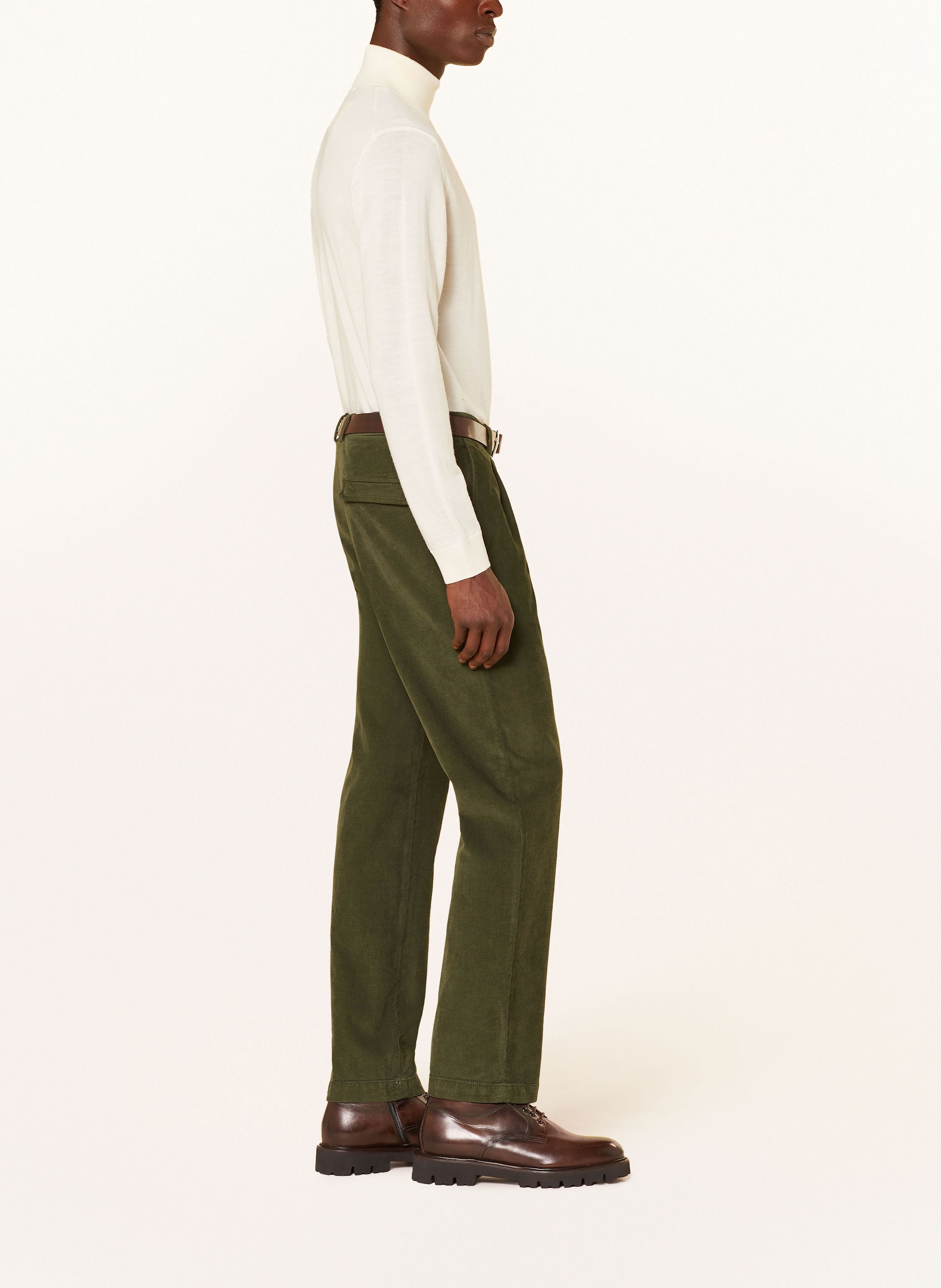 Thumbnail - Boglioli Anzughose Regular Fit Aus Cord gruen