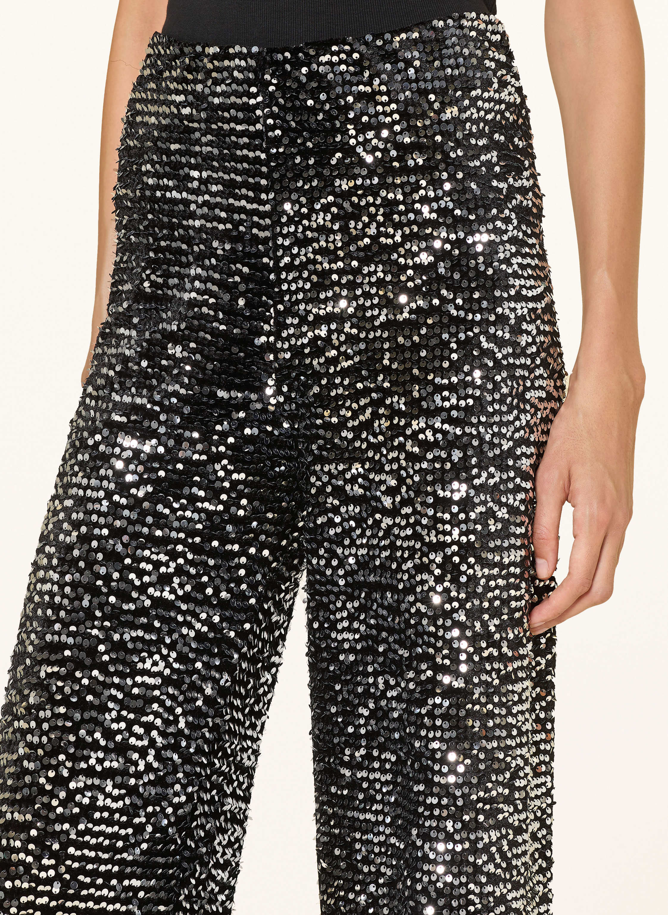 Thumbnail - Lilienfels Marlenehose Mit Pailletten schwarz