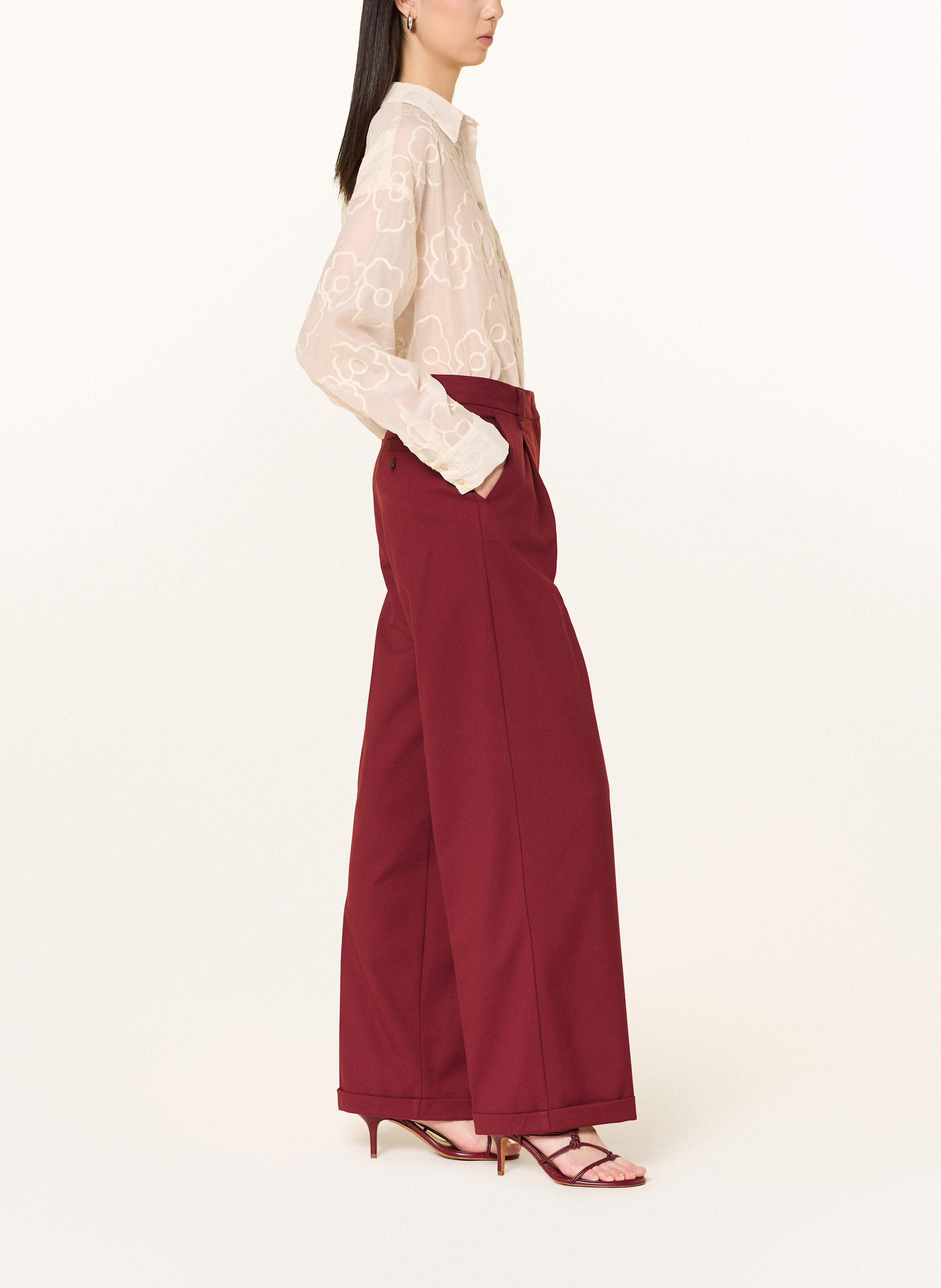 Thumbnail - Max & Co. Marlenehose Aus Flanell rot