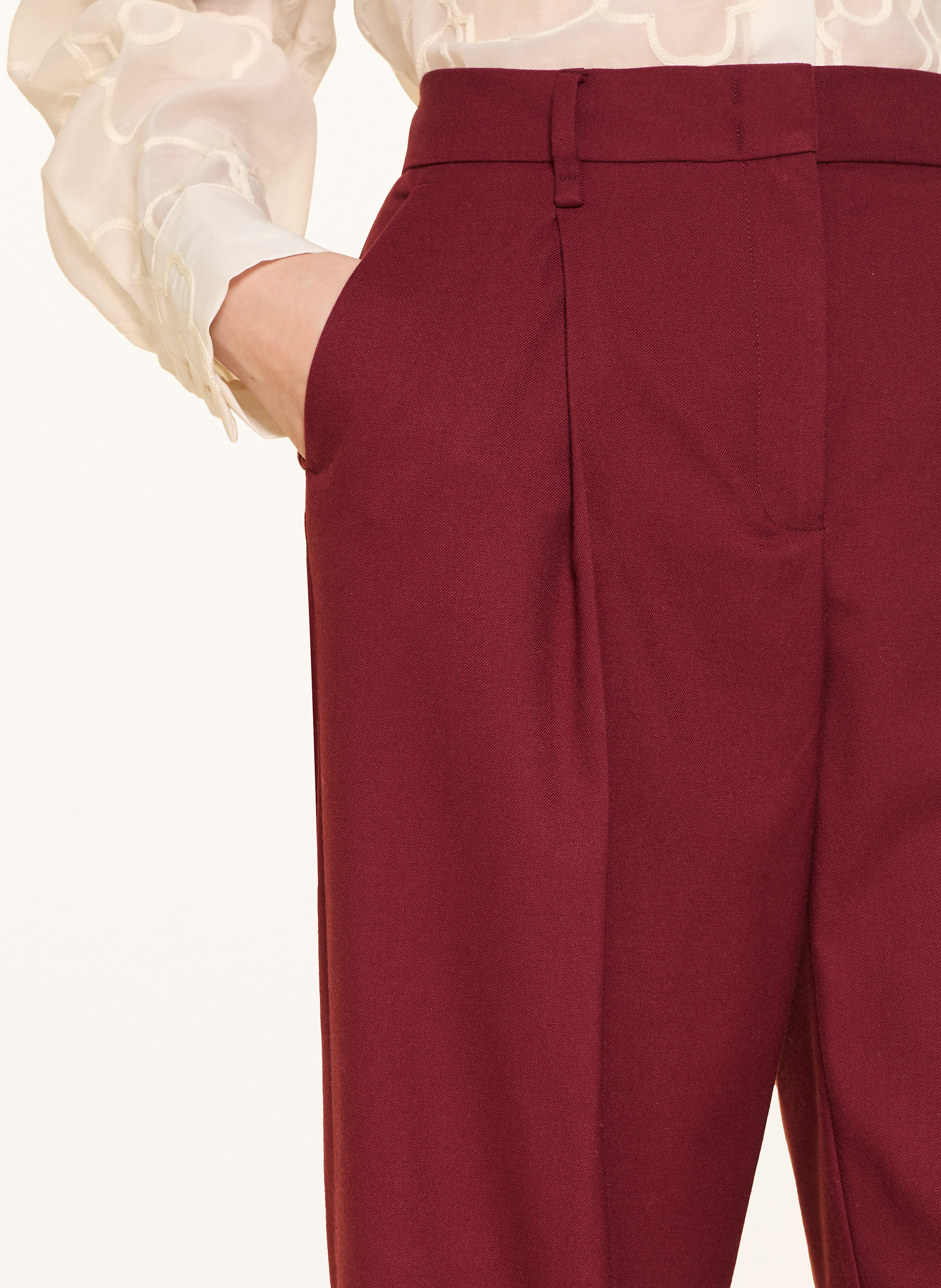 Thumbnail - Max & Co. Marlenehose Aus Flanell rot