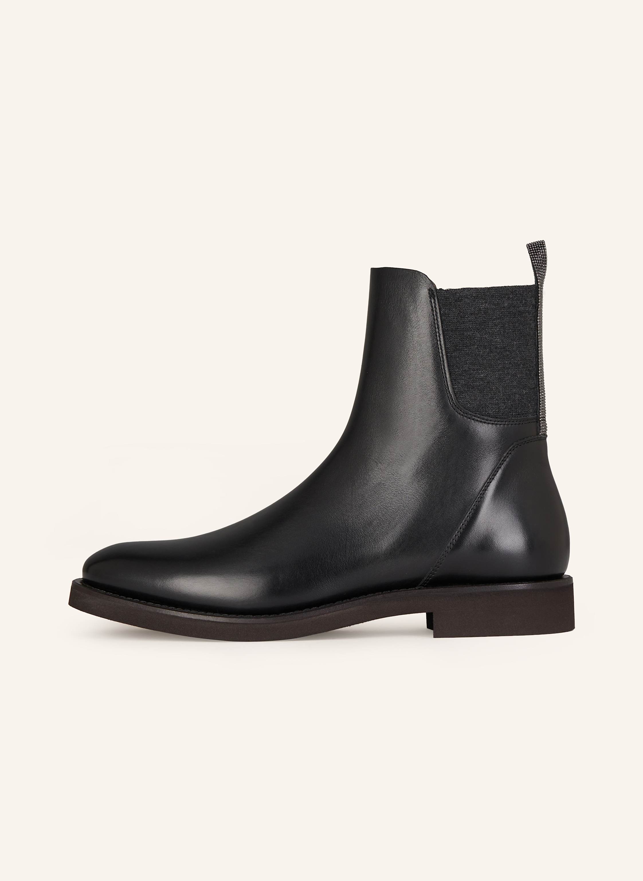 Thumbnail - Brunello Cucinelli Chelsea-Boots Mit Schmucksteinen schwarz