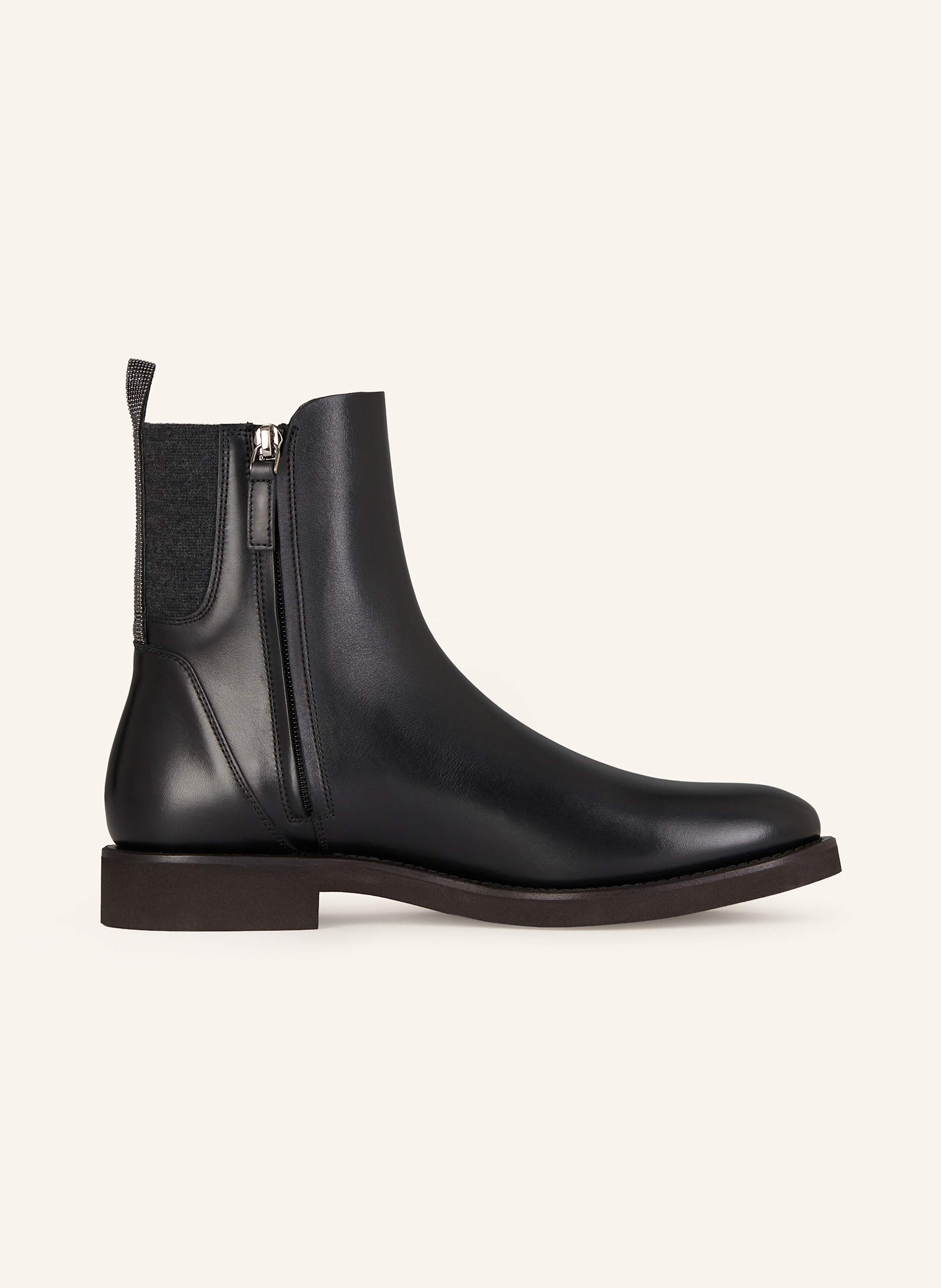 Thumbnail - Brunello Cucinelli Chelsea-Boots Mit Schmucksteinen schwarz