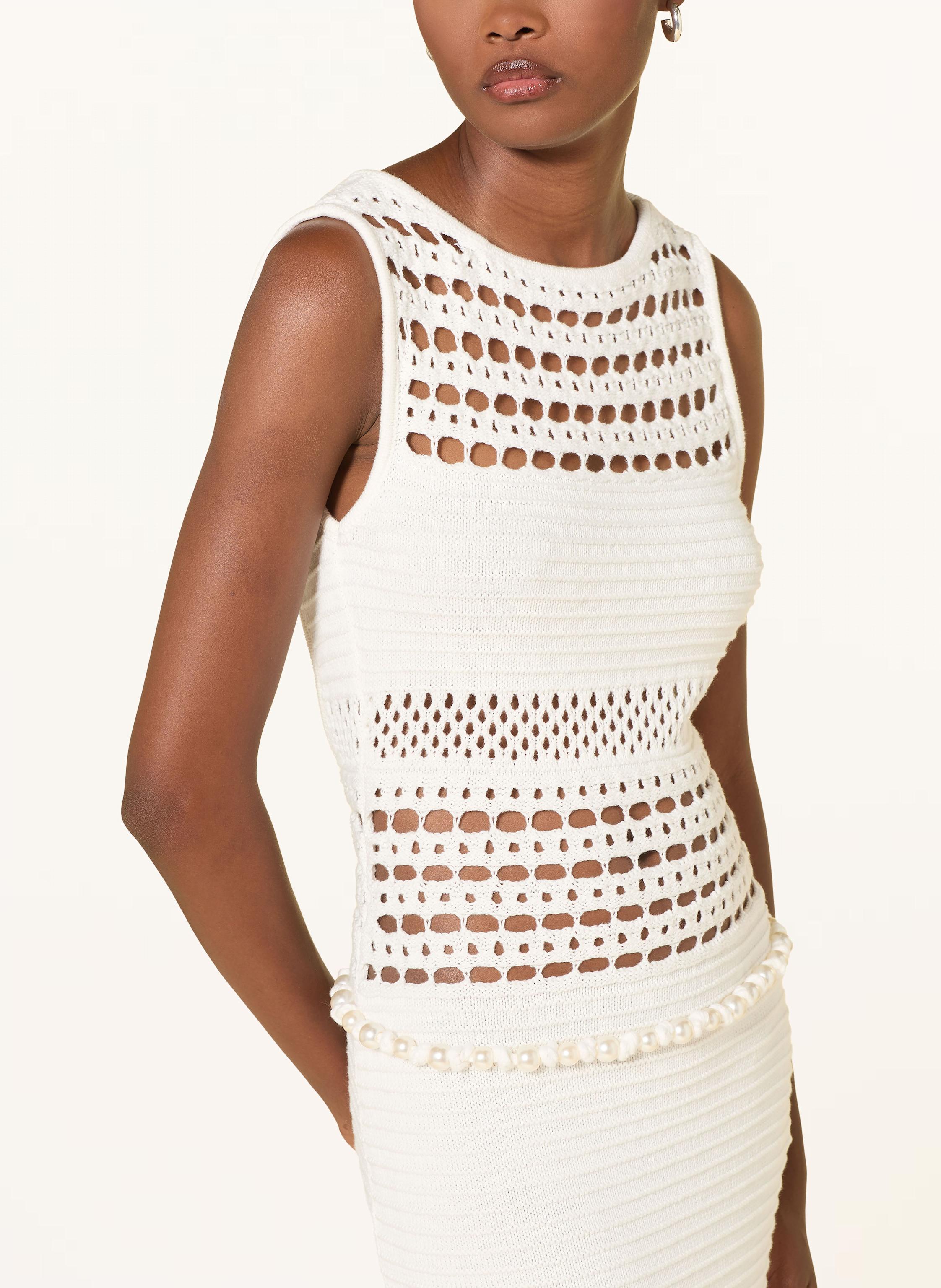 Thumbnail - Retrofête Häkelkleid Kylan Mit Cut-Out weiss